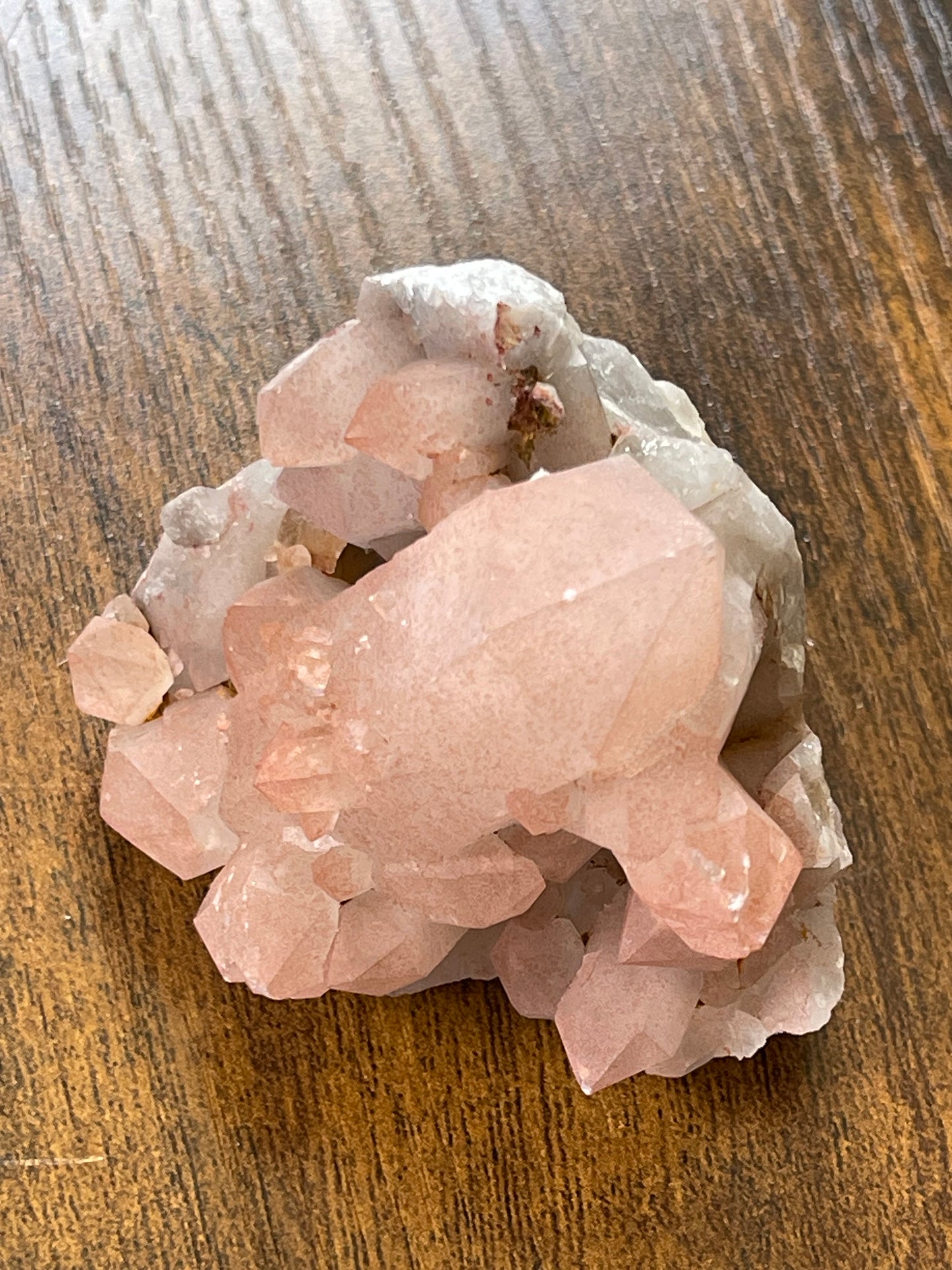 Crystal Cluster Pink Hematite Quartz Cluster Crystal Natural Elestial Quartz Hematoid Cluster Red Hematite Quartz