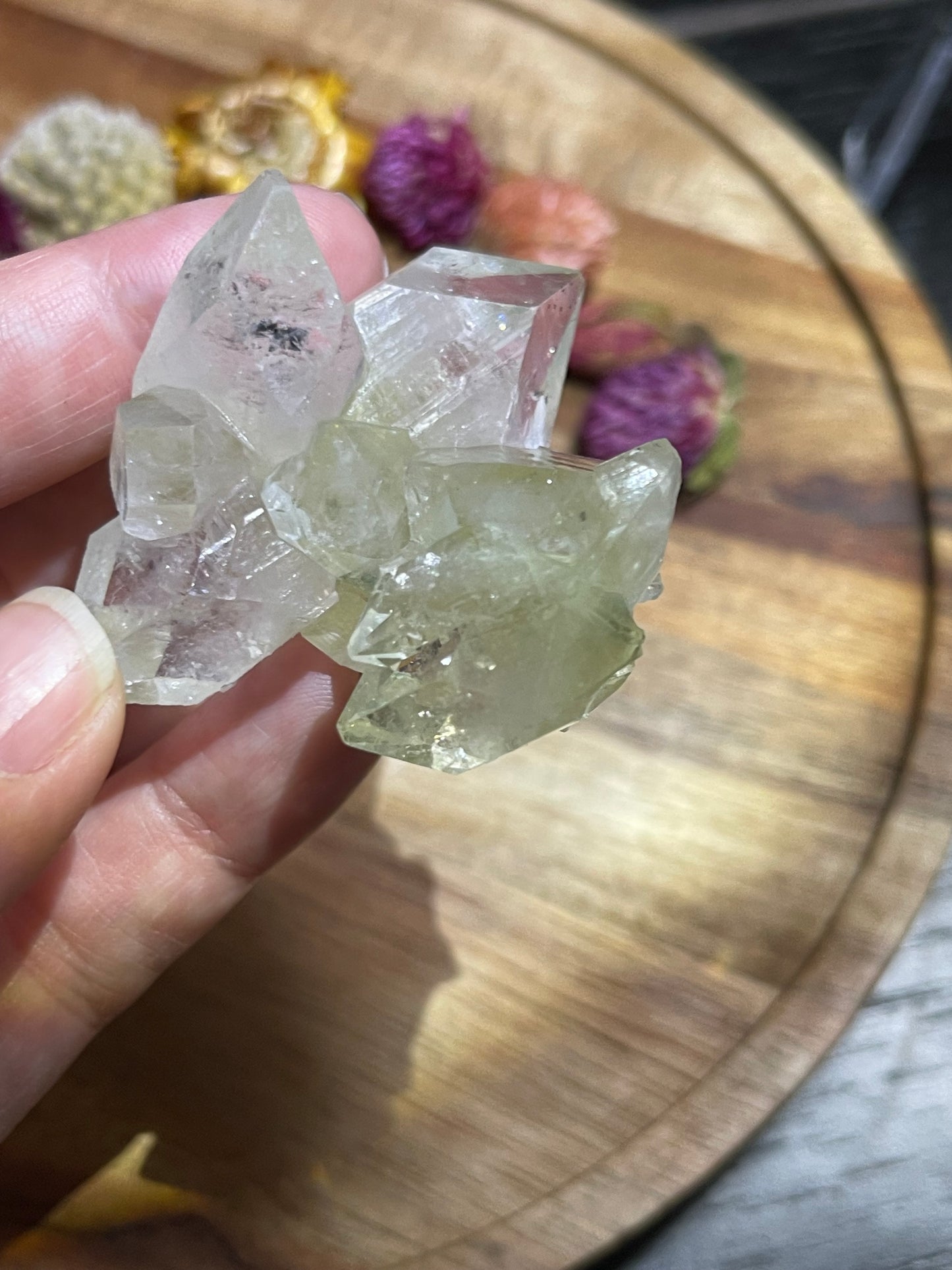 Green and Clear Apophyllite with Stilbite | Double terminated Apophyllite | Apophyllite Specimen