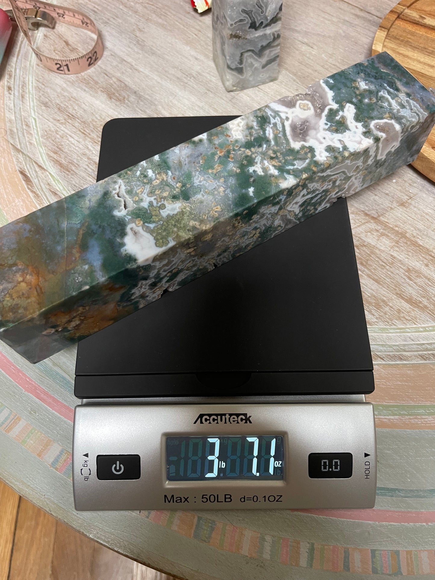 Big 3lb 7oz Moss agate and Ocean Jasper tower