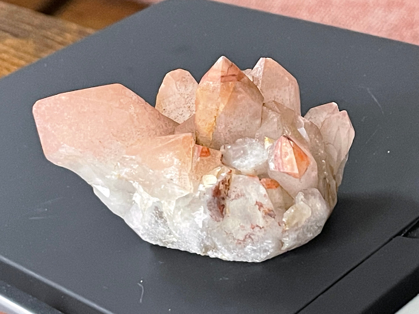 Crystal Cluster Pink Hematite Quartz Cluster Crystal Natural Elestial Quartz Hematoid Cluster Red Hematite Quartz Crystal Home Decor Gift