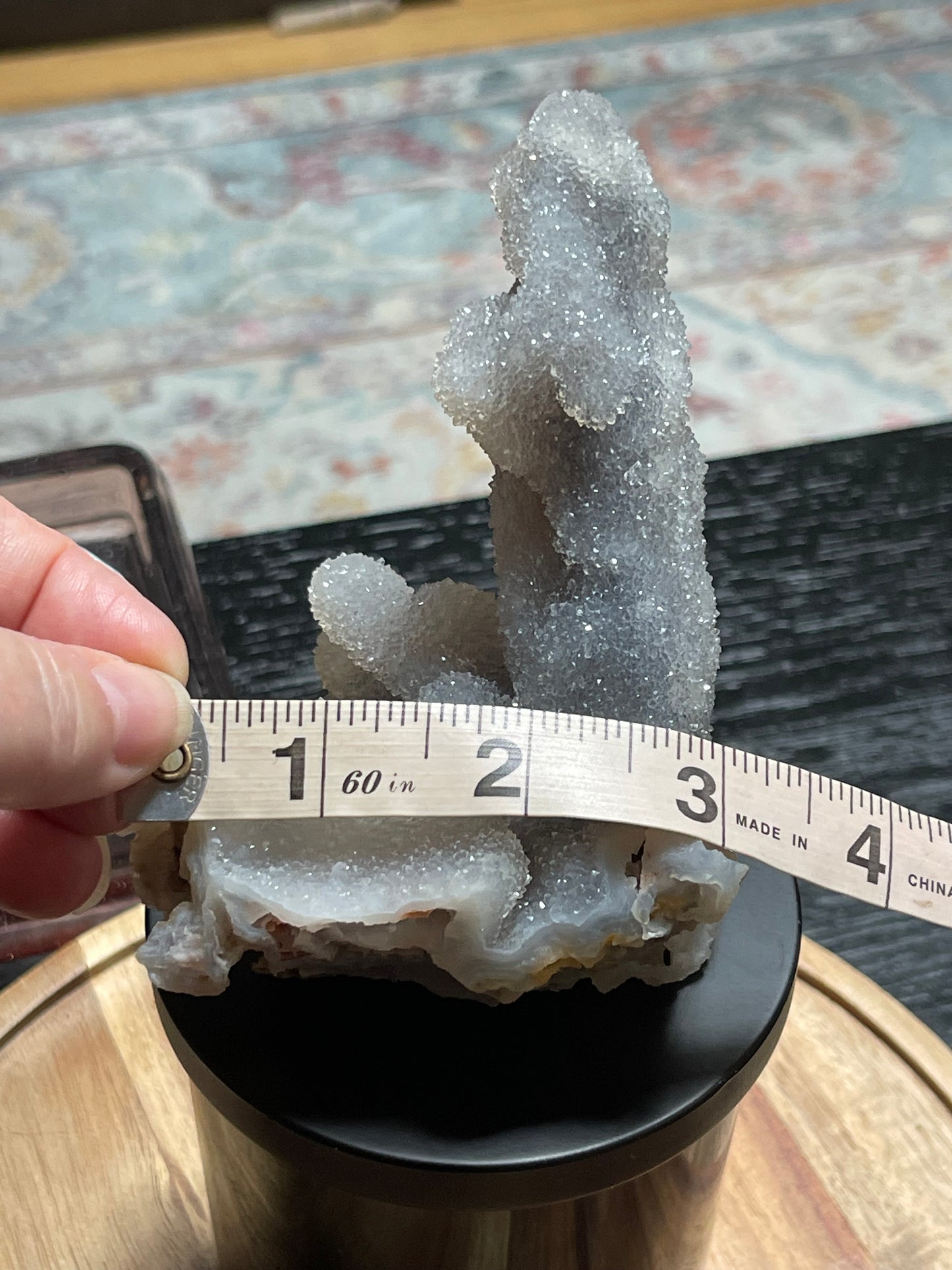 Rare Sugar Druzy Chalcedony Stalactite Specimen | Druzy Chalcedony | Natural Rainbow Chalcedony Specimen