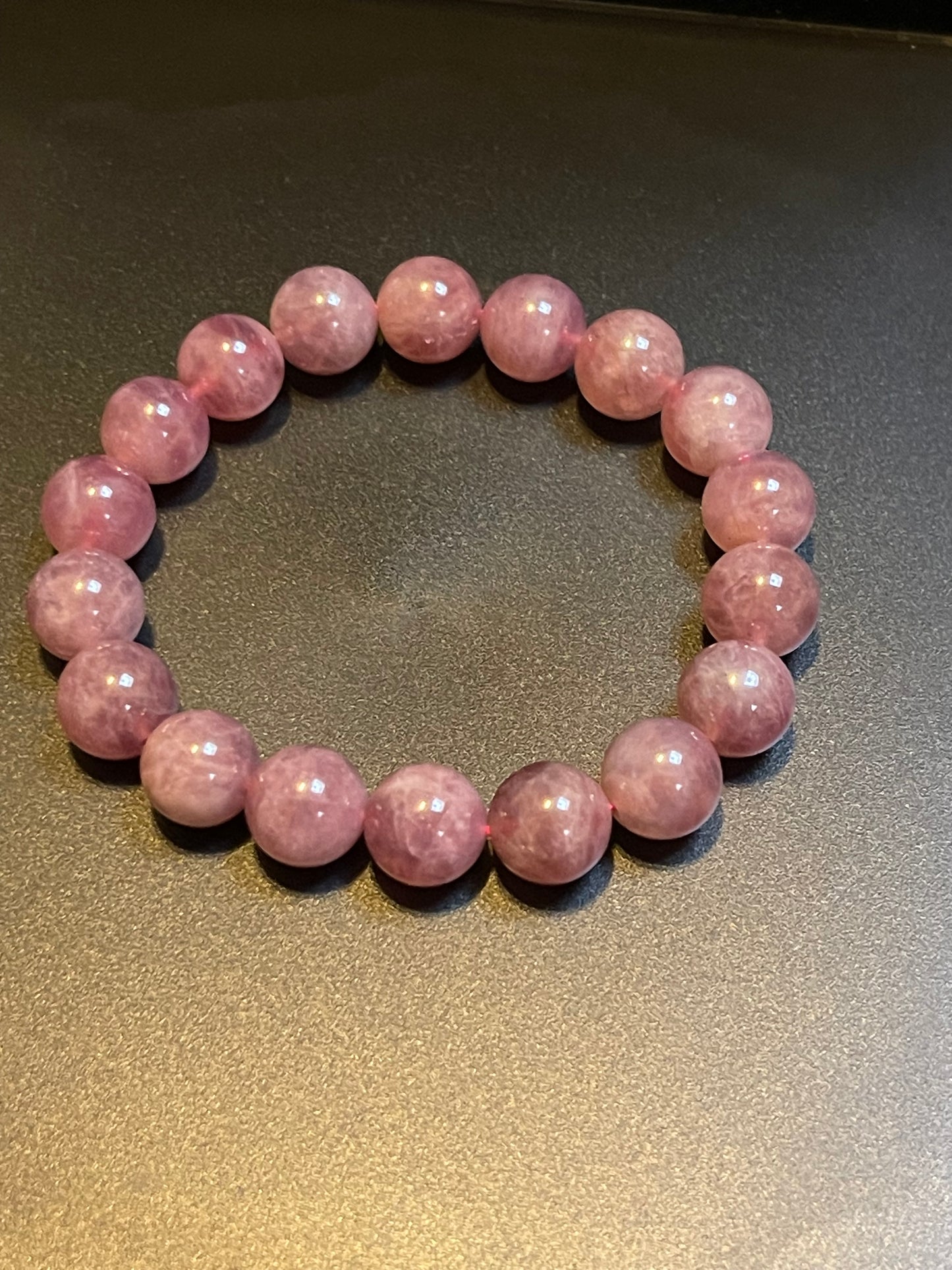 High Quality Purple Rose Quartz 11mm bracelet | Lavender rose quartz bracelet | 11mm Gemstone bracelet