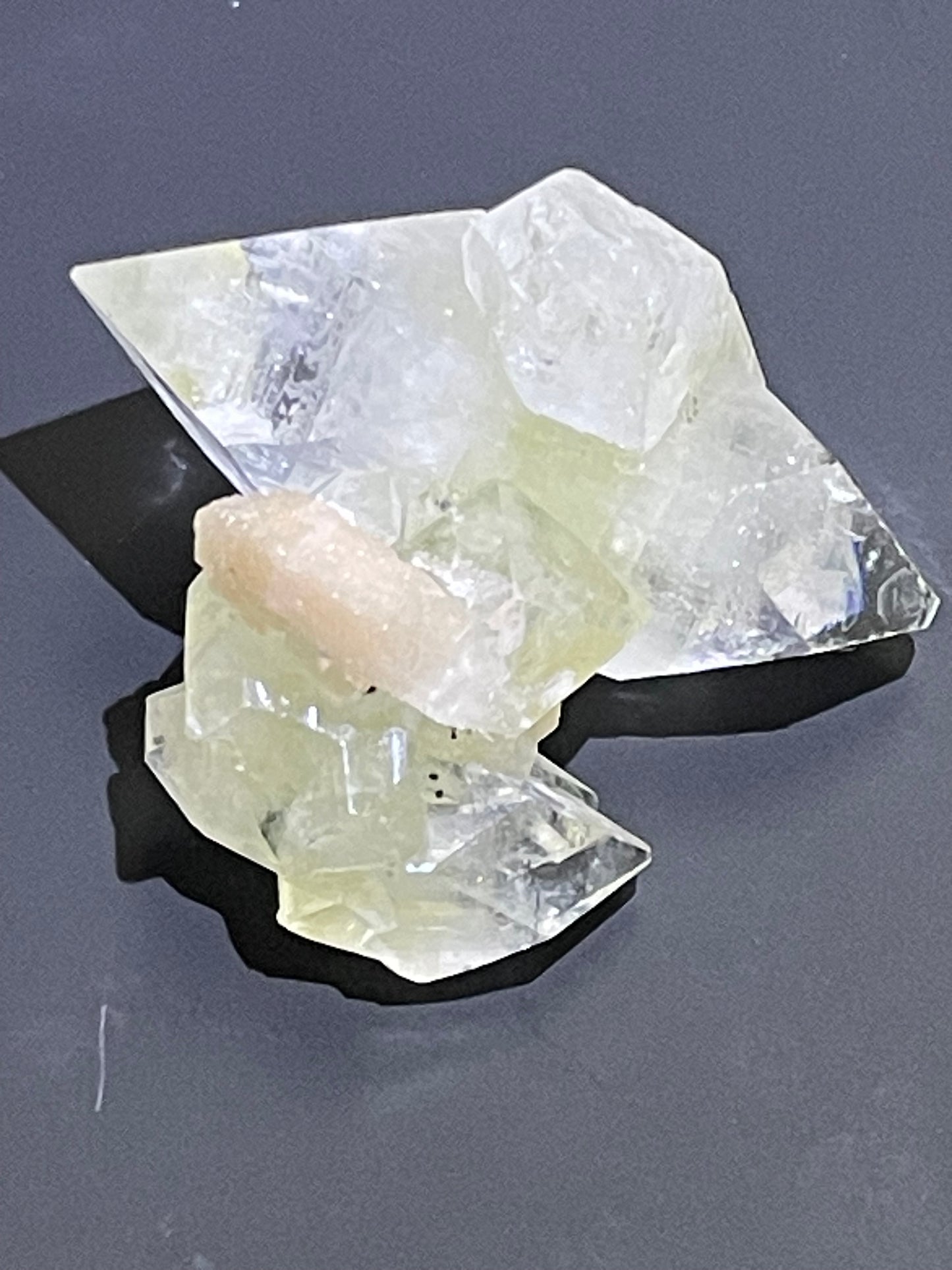 Green and Clear Apophyllite with Stilbite | Double terminated Apophyllite | Apophyllite Specimen