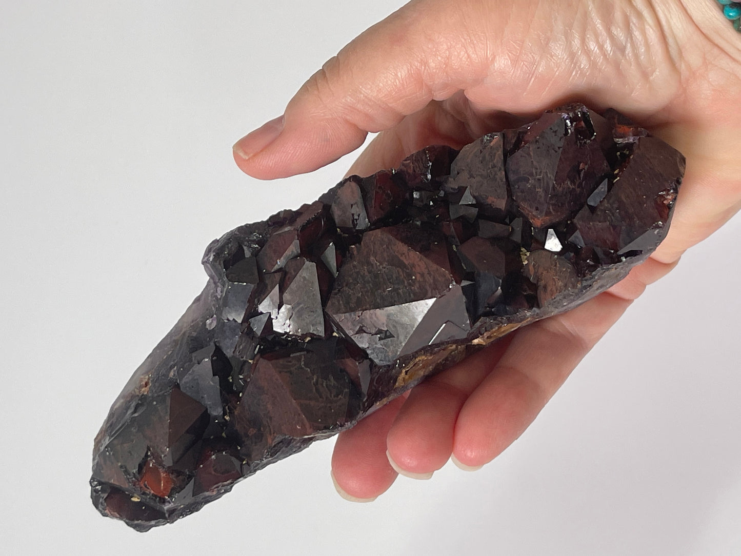 Red Amethyst Red Capped Amethyst with Hematite Alien Amethyst Cluster Elestial Amethyst with Record keepers Rare Crystal Home Decor Gift