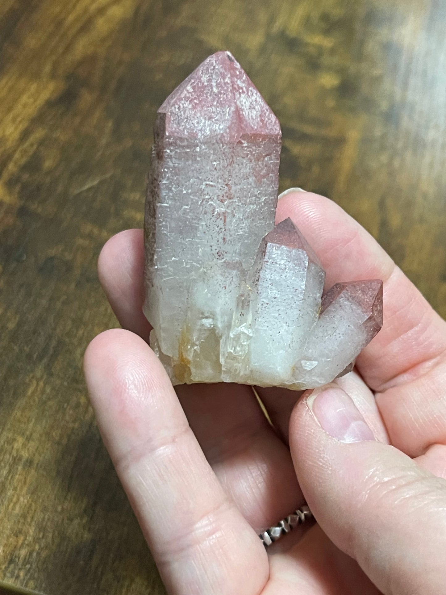 Hematite Quartz Cluster Pink Quartz Elestial Quartz Crystal Hematoid Cluster Red Hematite Quartz Specimen Crystal Home Decor Gift