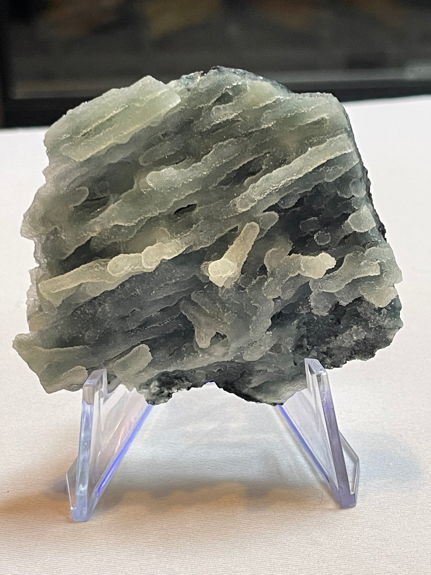 Specimen Raw Chalcedony Crystal with Green Chalcedony Stalactites Sugar Druzy Chalcedony Rare Crystal Specimen Sparkly Crystal