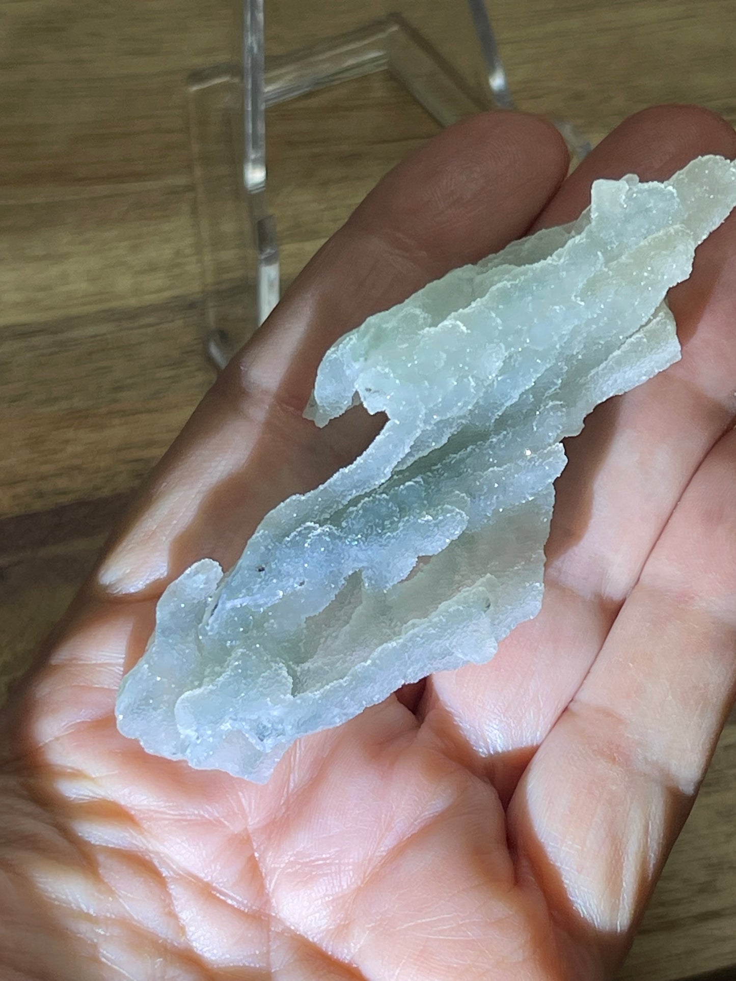 Rare Blue Green Sugar Druzy Chalcedony | Chalcedony With Apophyllite | Green Chalcedony