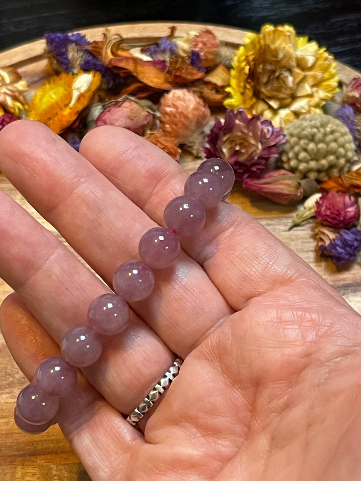High Quality Purple Rose Quartz 10mm bracelet | Lavender rose quartz bracelet | 10mm Gemstone bracelets