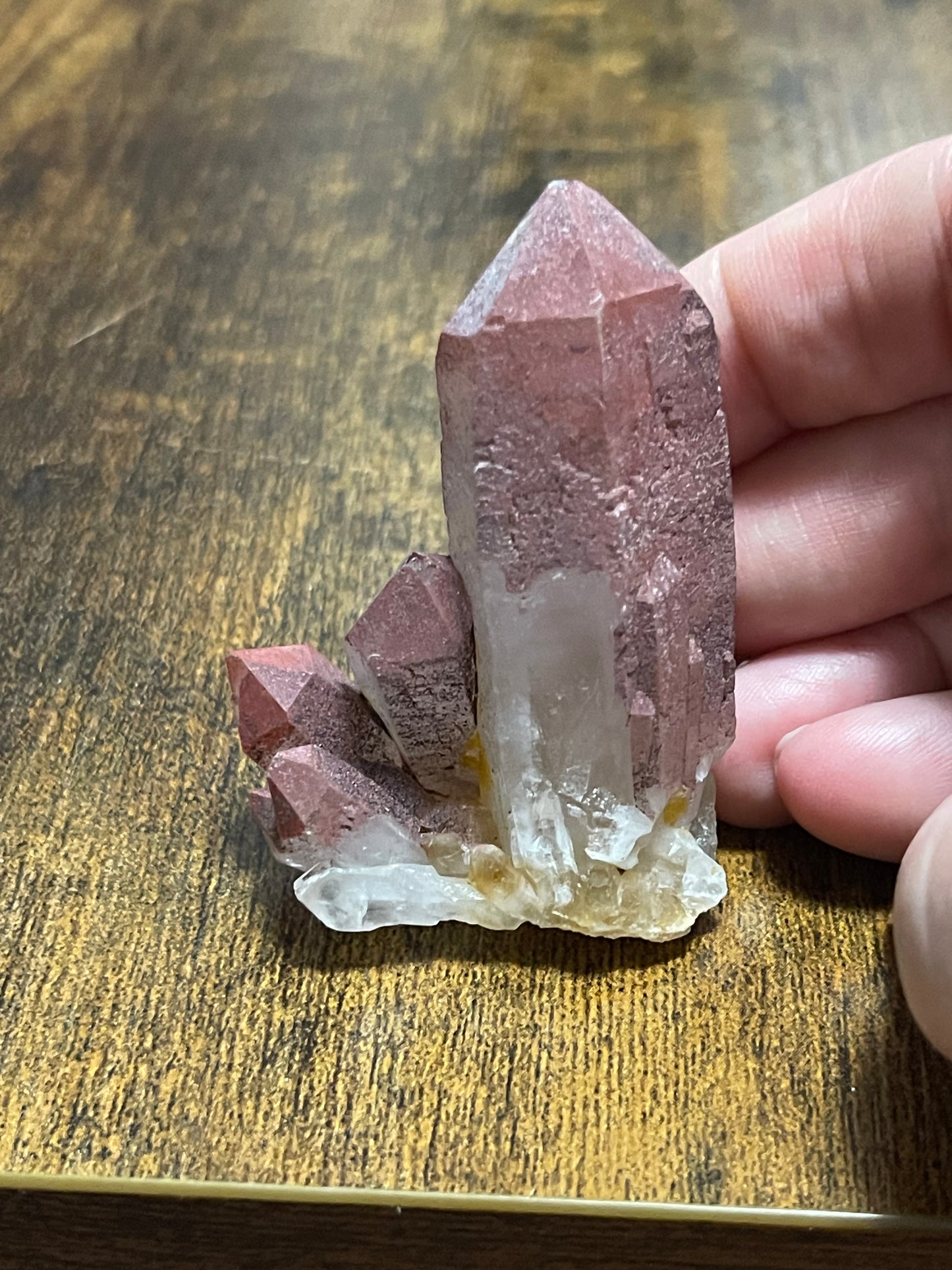 Hematite Quartz Cluster Pink Quartz Elestial Quartz Crystal Hematoid Cluster Red Hematite Quartz Specimen Crystal Home Decor Gift