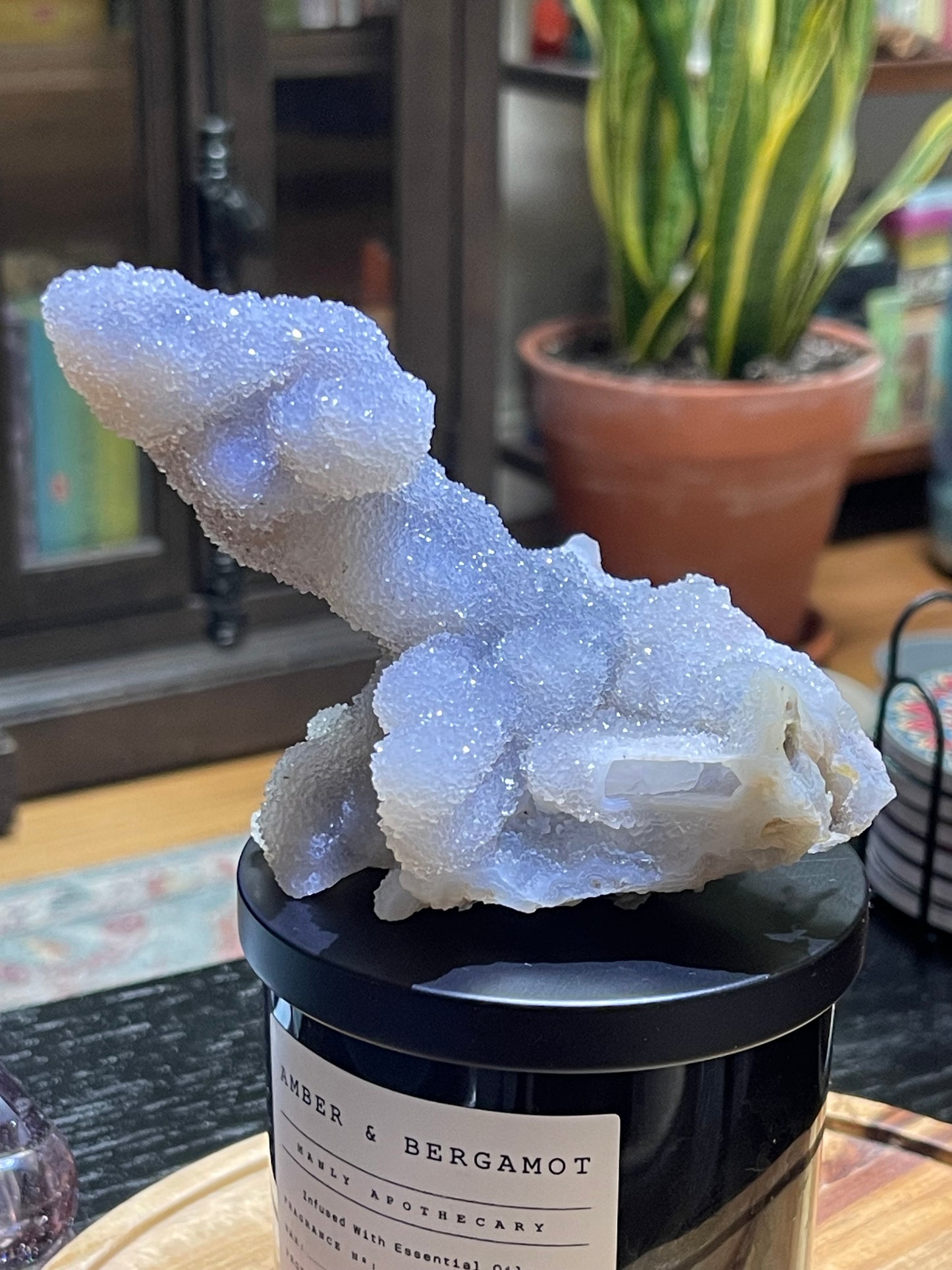 Rare Sugar Druzy Chalcedony Stalactite Specimen | Druzy Chalcedony | Natural Rainbow Chalcedony Specimen