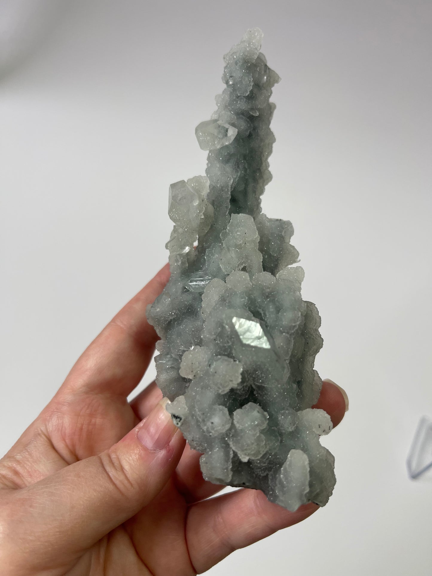 Chalcedony Stalactite Crystal with Diamond Apophyllite Druzy Crystal Cluster Raw Crystal Specimen Healing Crystal Home Decor Gift