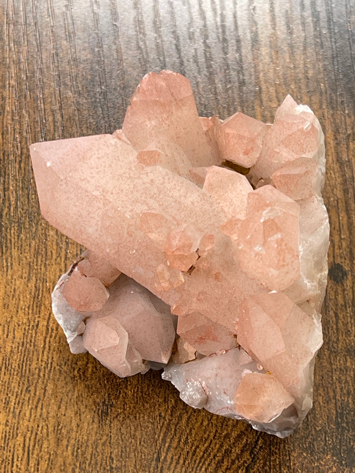 Crystal Cluster Pink Hematite Quartz Cluster Crystal Natural Elestial Quartz Hematoid Cluster Red Hematite Quartz
