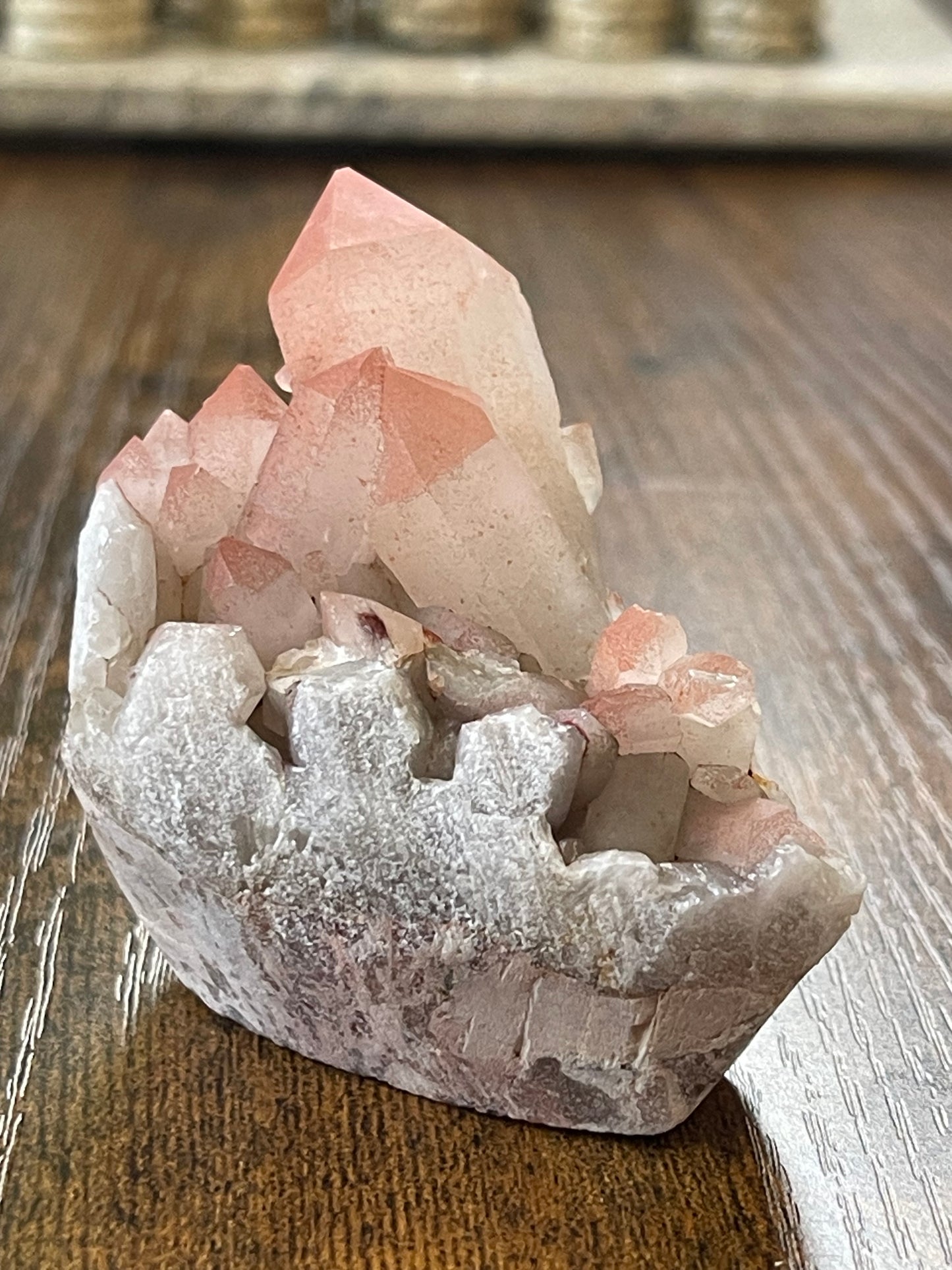 Pink Hematite Quartz Cluster Pink Quartz Elestial Quartz Hematoid Cluster Red Hematite Quartz specimen Quartz crystal