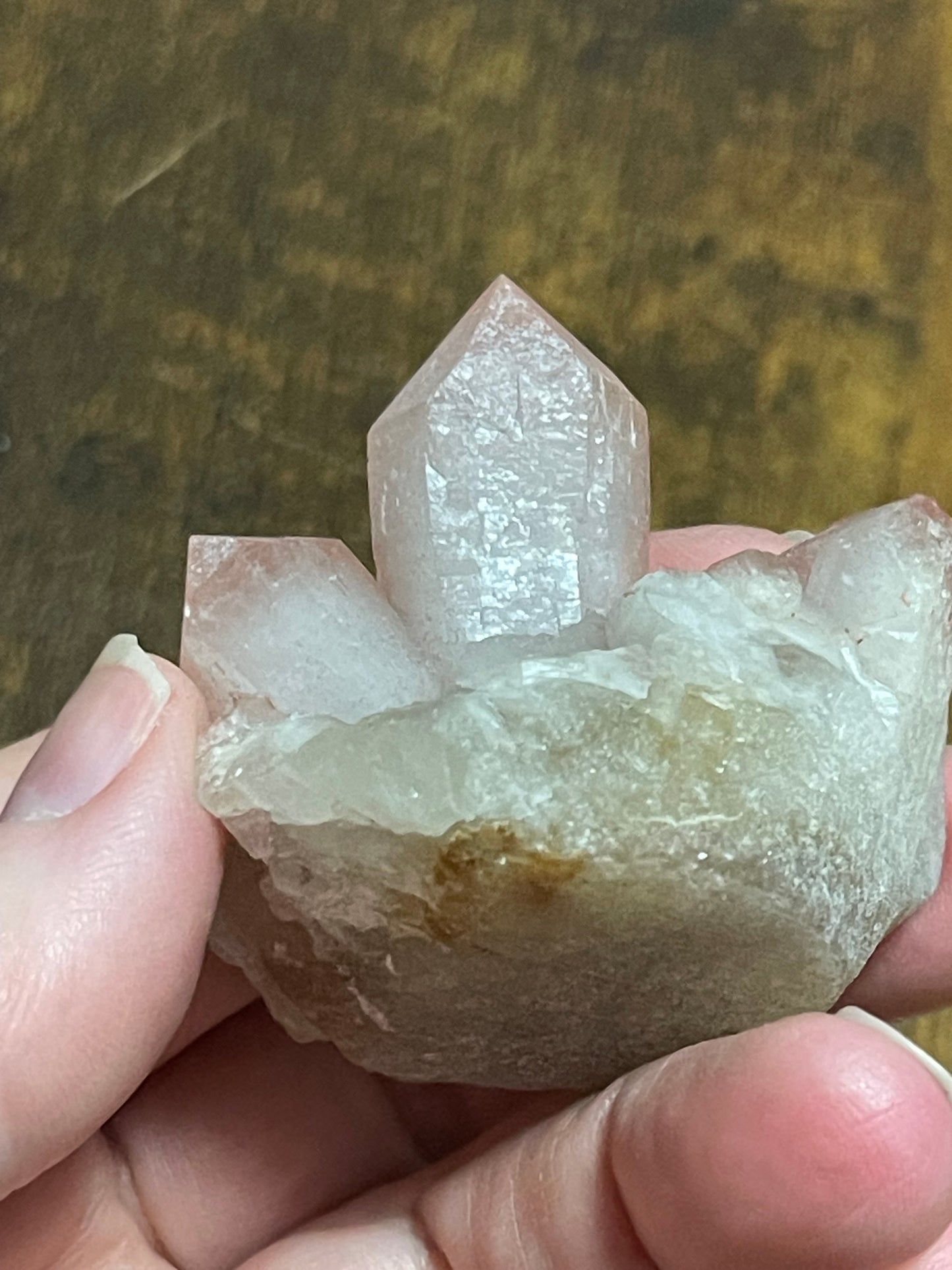 Pink Hematite Quartz Cluster Pink Quartz Elestial Quartz Natural Hematoid Cluster | Red Hematite Quartz Crystal Home Decor Gift