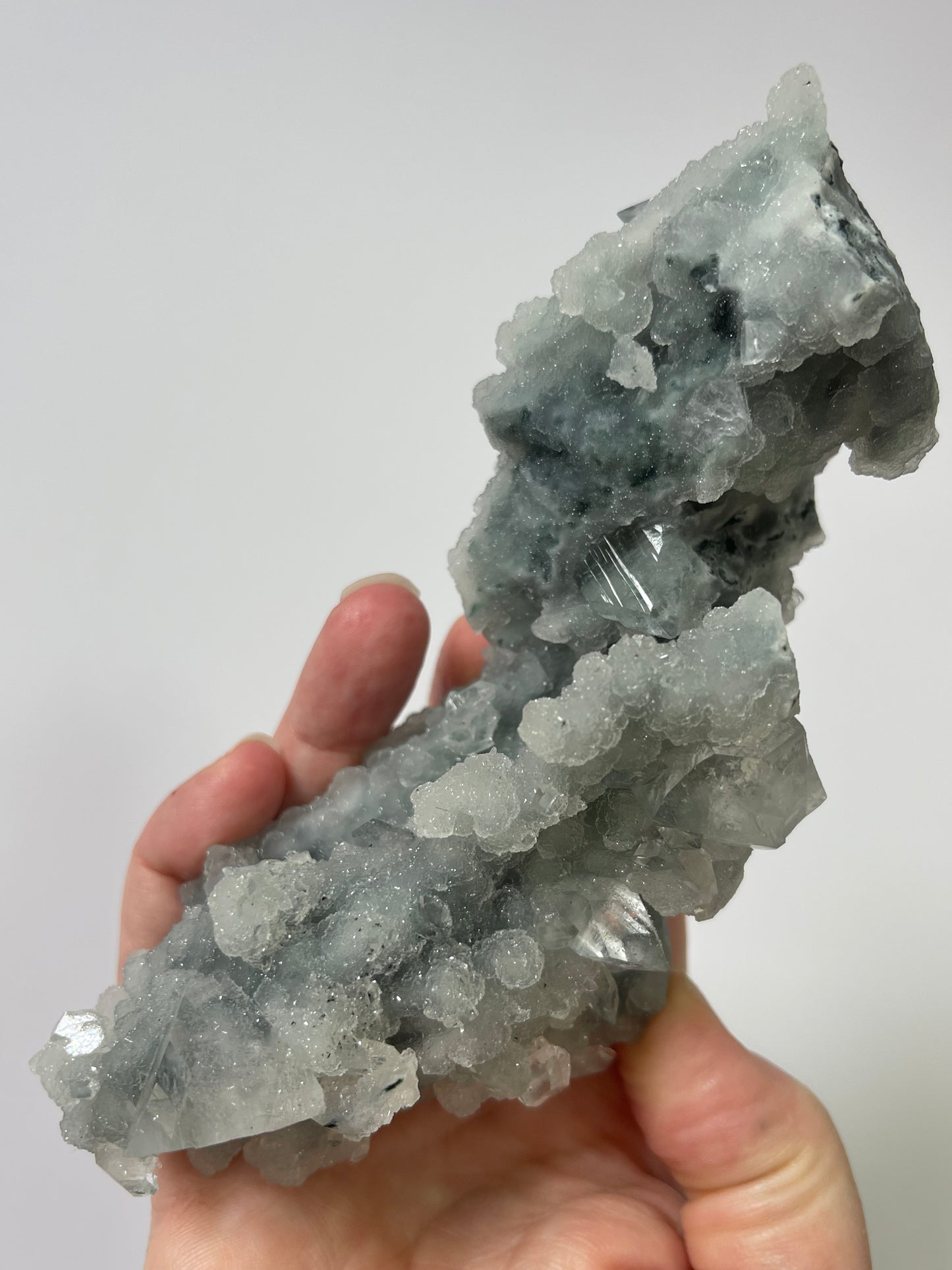 Chalcedony Stalactite Crystal with Diamond Apophyllite Druzy Crystal Cluster Raw Crystal Specimen Healing Crystal Home Decor Gift