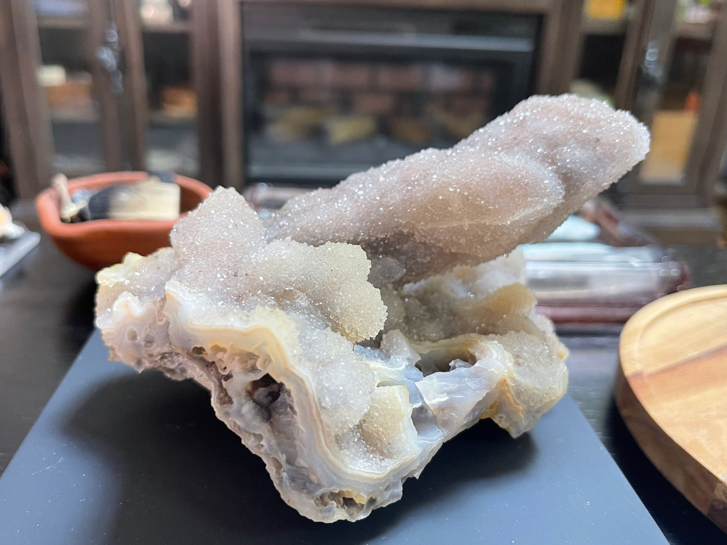 Rare Sugar Druzy Chalcedony Stalactite Specimen | Druzy Chalcedony | Natural Rainbow Chalcedony Specimen