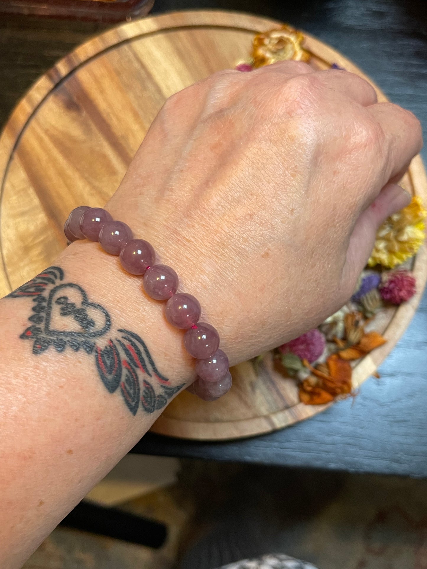 High Quality Purple Rose Quartz 10mm bracelet | Lavender rose quartz bracelet | 10mm Gemstone bracelets