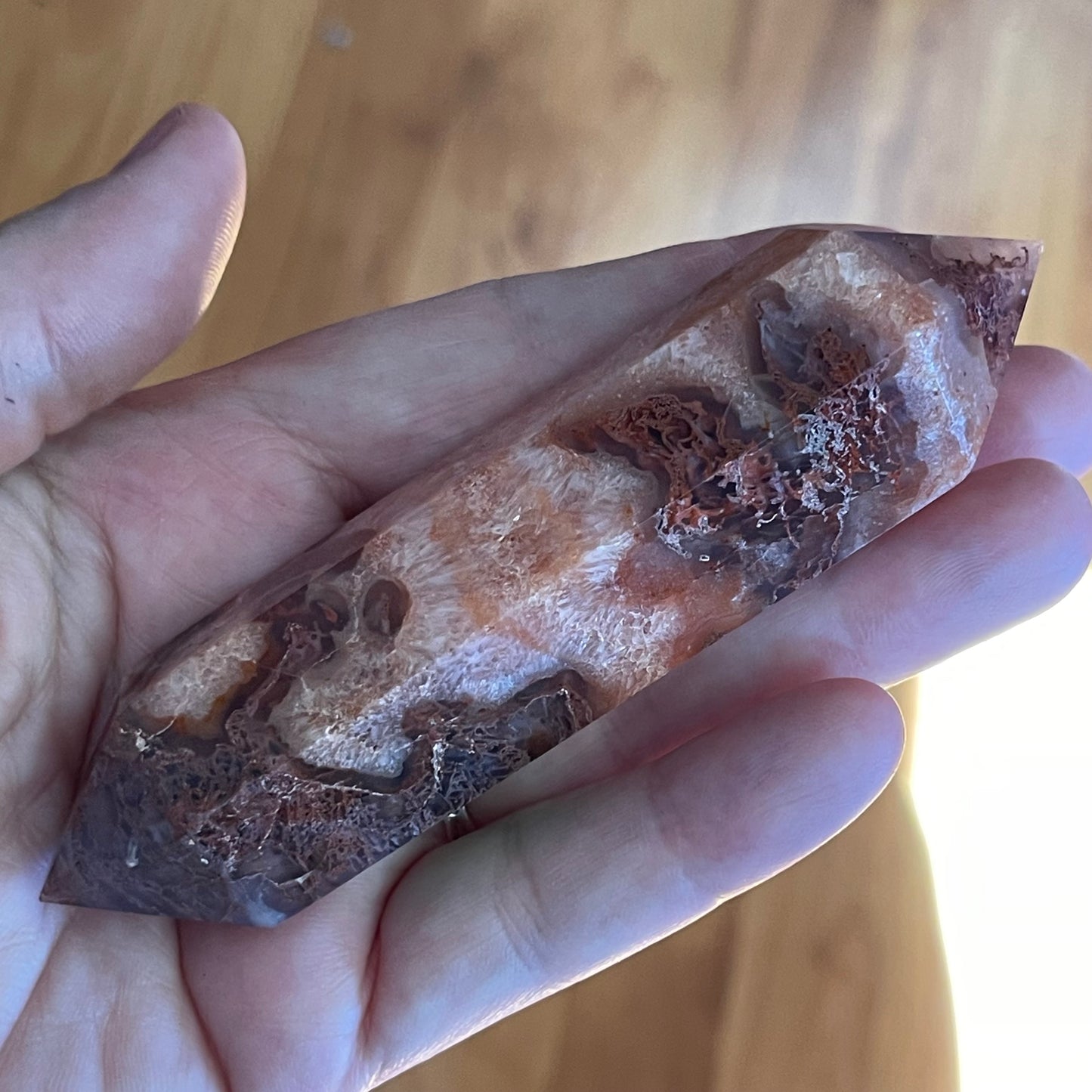 Red Moss Agate Double Terminated Healing Crystal