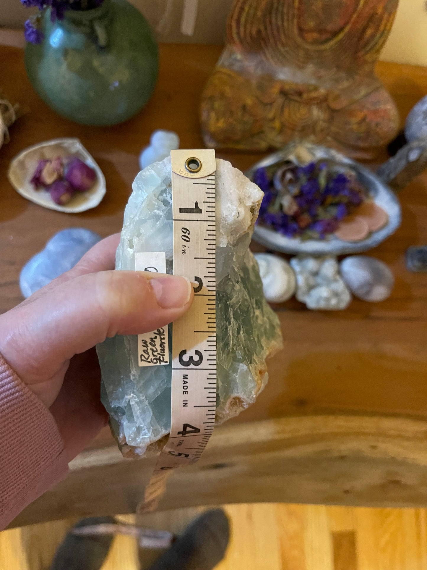Chunky Raw Green Fluorite Specimen