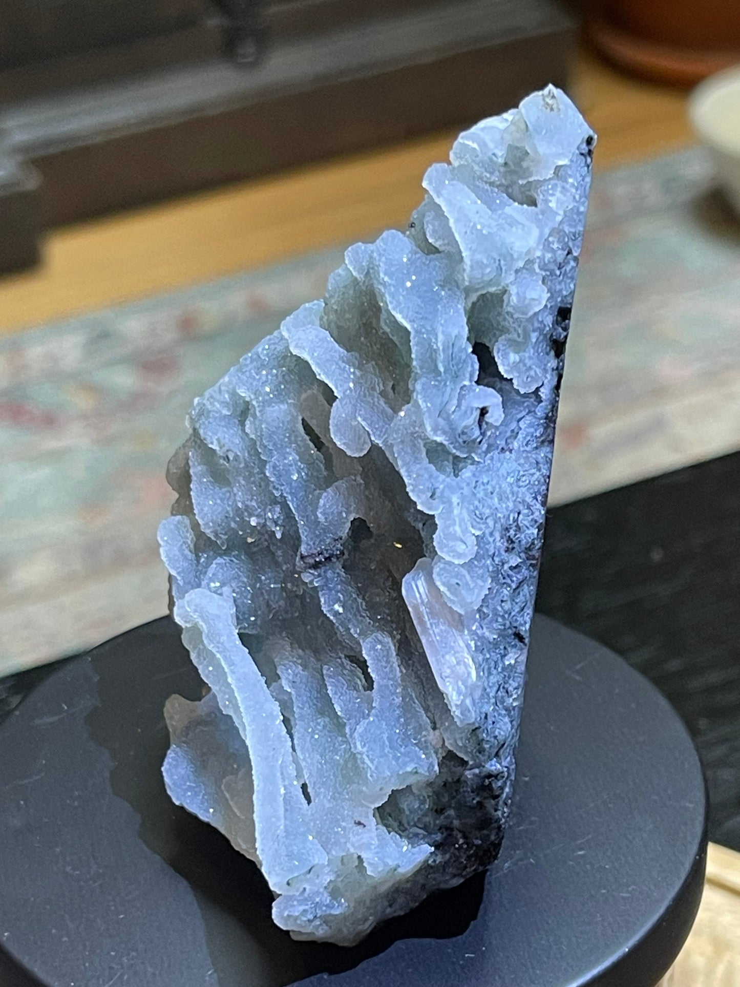 Rare Blue Green Sugar Druzy Chalcedony | Chalcedony With apophyllite | Green Chalcedony