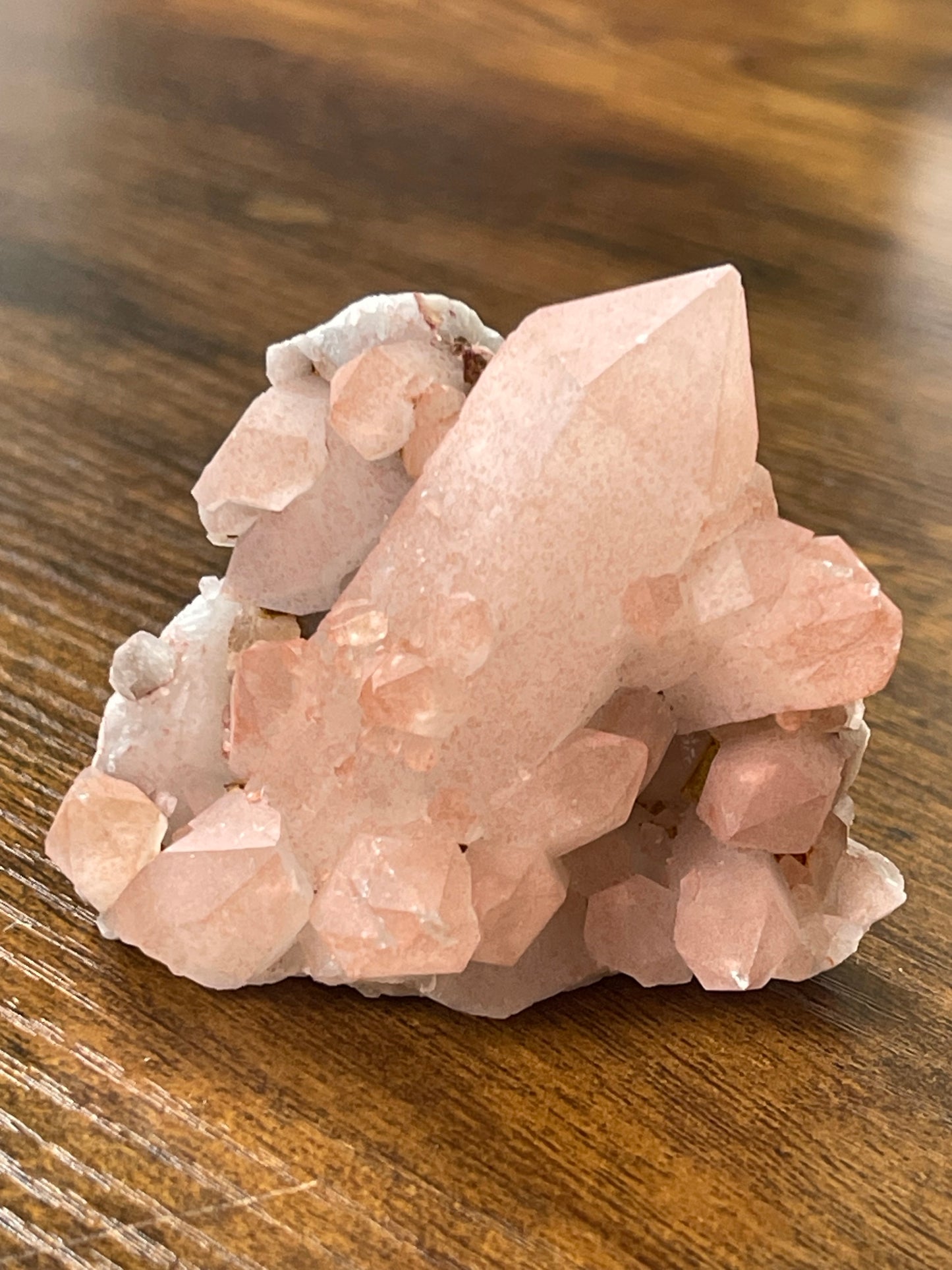 Crystal Cluster Pink Hematite Quartz Cluster Crystal Natural Elestial Quartz Hematoid Cluster Red Hematite Quartz