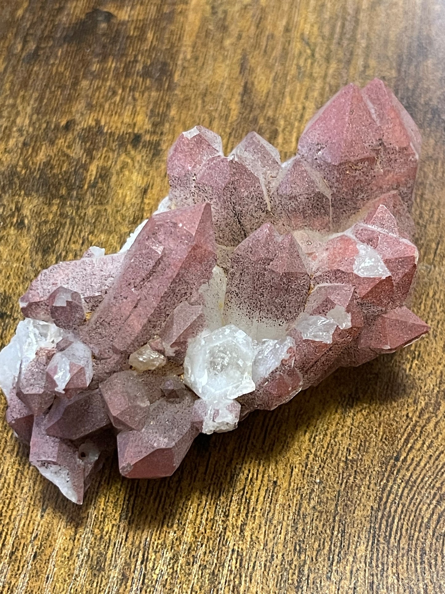Hematite Quartz Cluster Pink Quartz Elestial Quartz Natural Hematoid Quartz Cluster Red Hematite Quartz Specimen Crystal Home Decor Gift