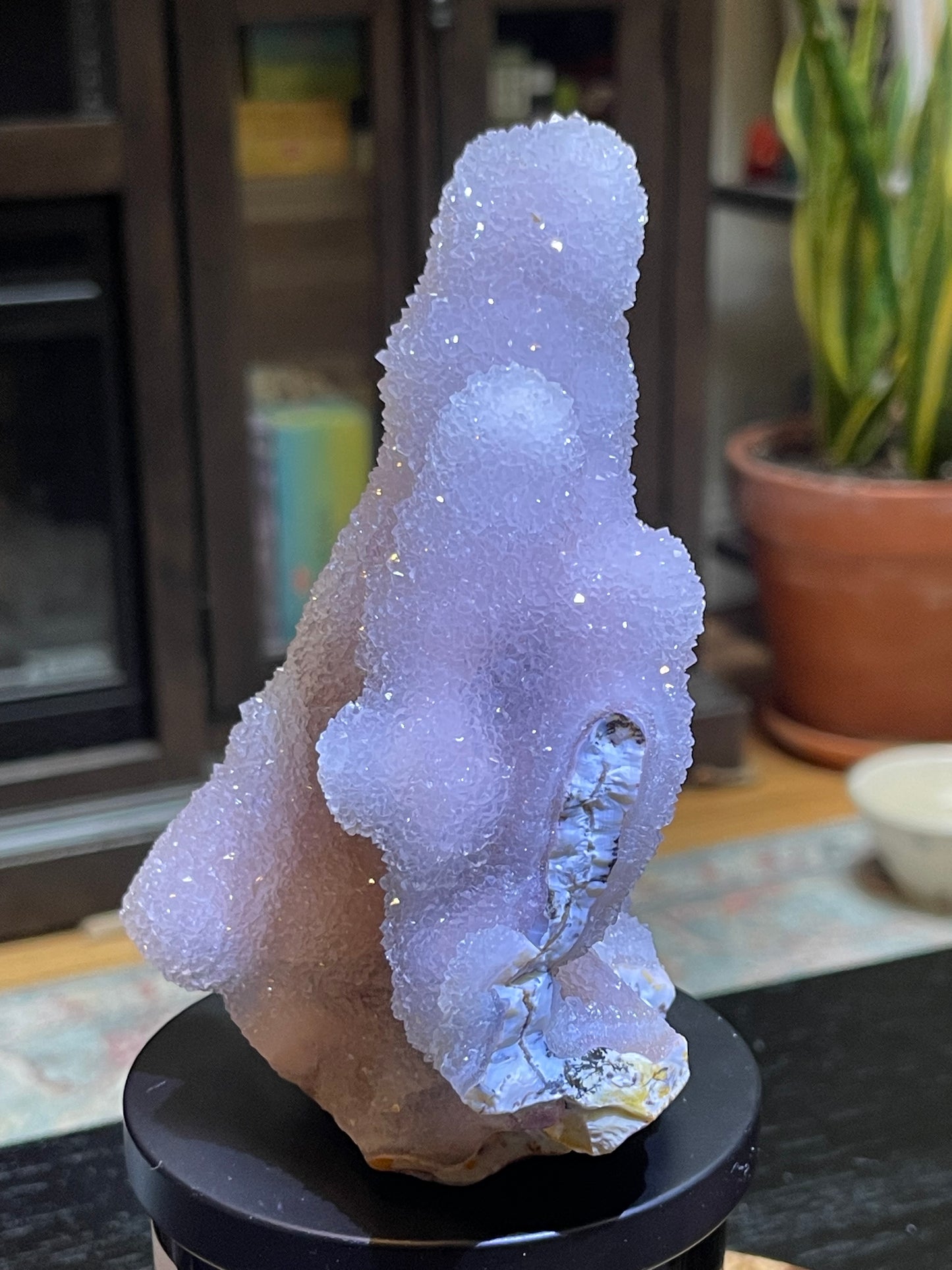 Rare Sugar Druzy Chalcedony Stalactite Specimen | Druzy Chalcedony | Natural Rainbow Chalcedony Specimen