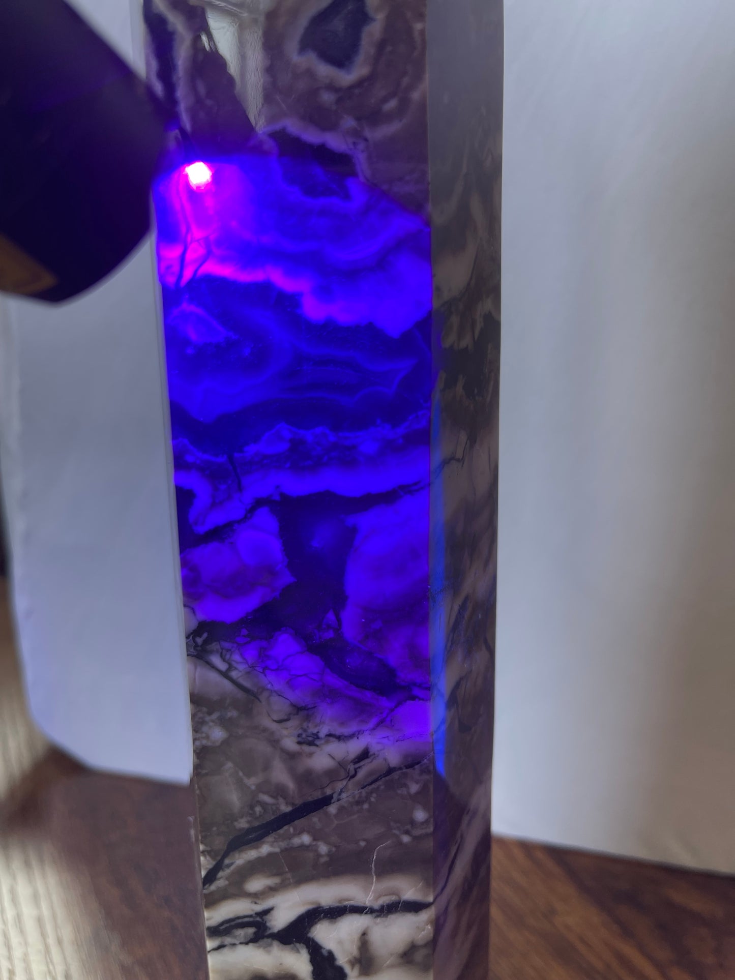 Volcano Agate Tower XL Volcano Agate Obelisk UV Reactive Crystal Volcano Agate Crystal Home Decor Housewarming Gift For Her Gift for Him