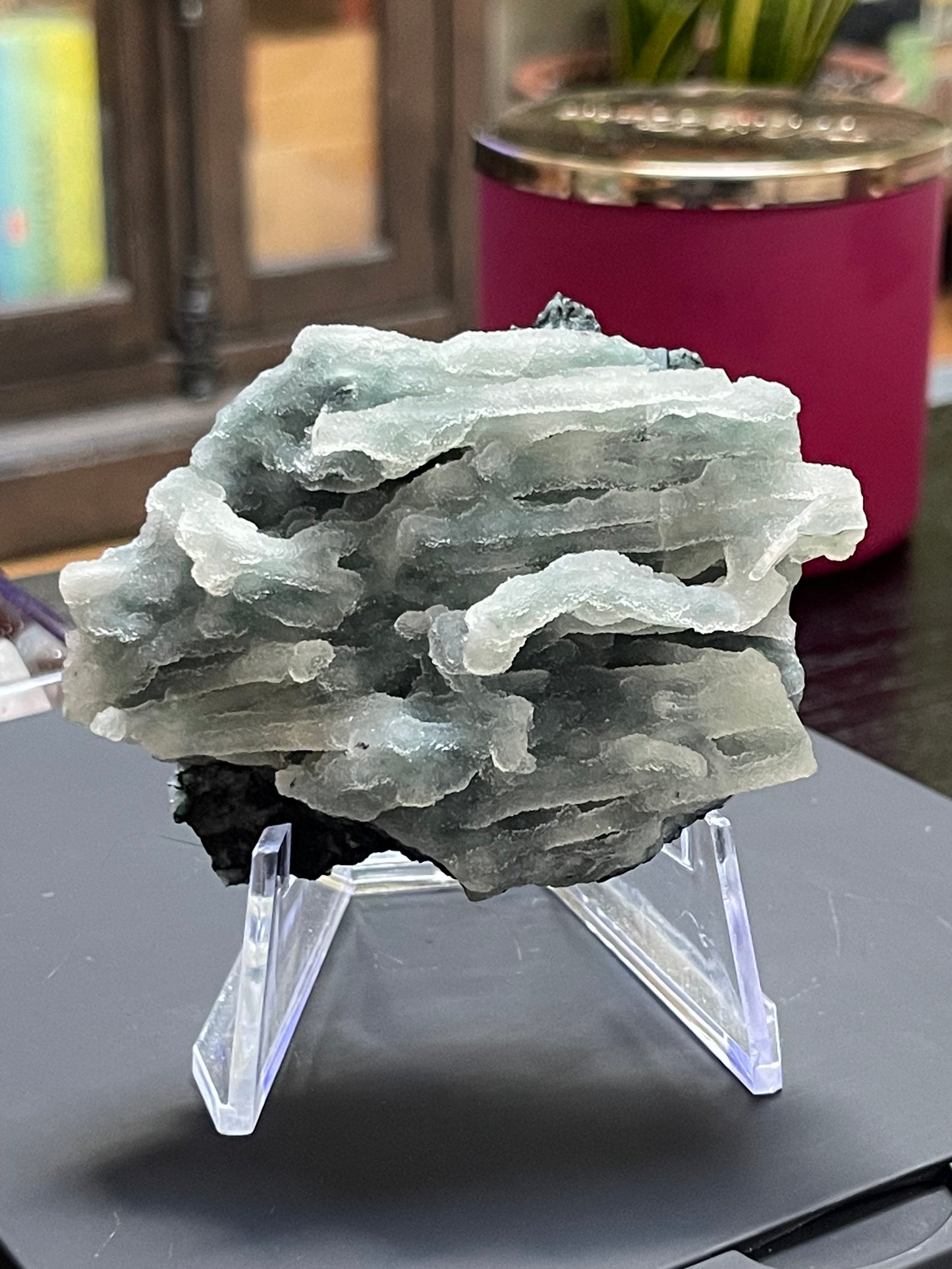 Rare Blue Green Sugar Druzy Chalcedony | Sea Green Chalcedony | Green Druzy Chalcedony Specimen | Chalcedony Stalactites