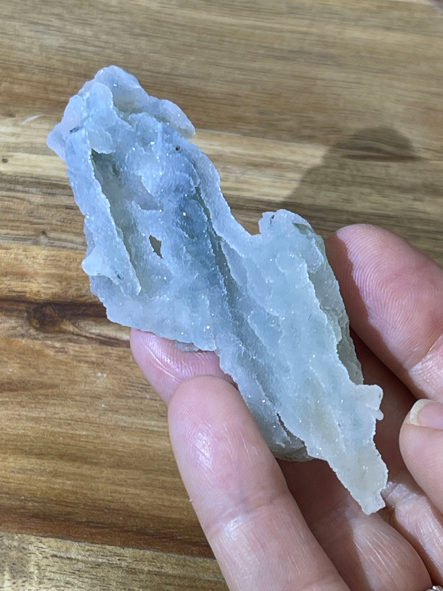 Rare Blue Green Sugar Druzy Chalcedony | Chalcedony With Apophyllite | Green Chalcedony