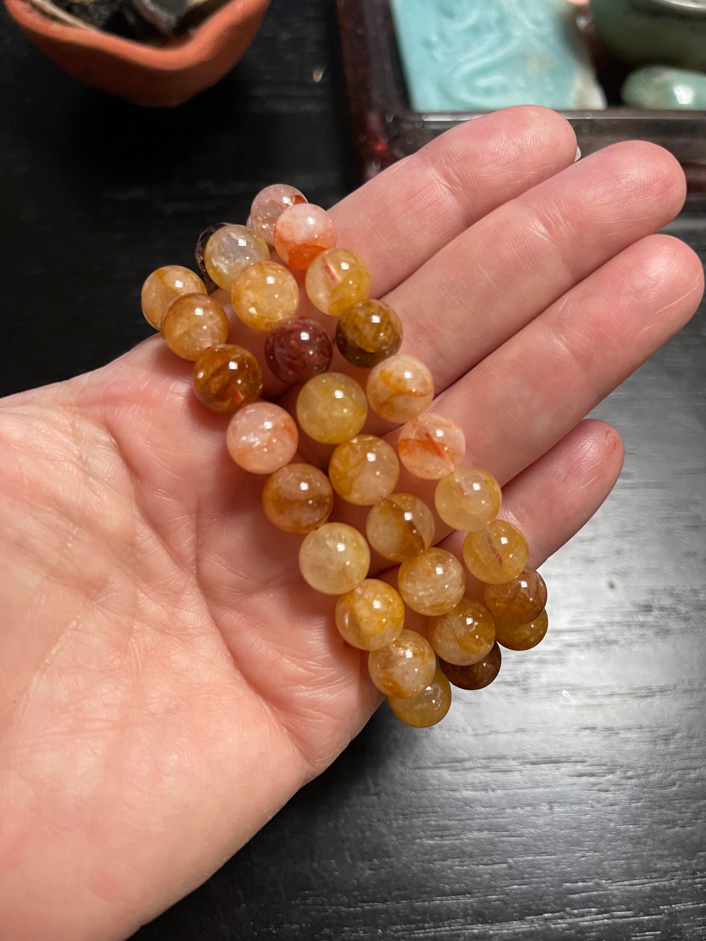 High Quality Golden Healer Bracelets | 10mm Gemstone Bracelets | Golden Healer Hematoid Bracelet