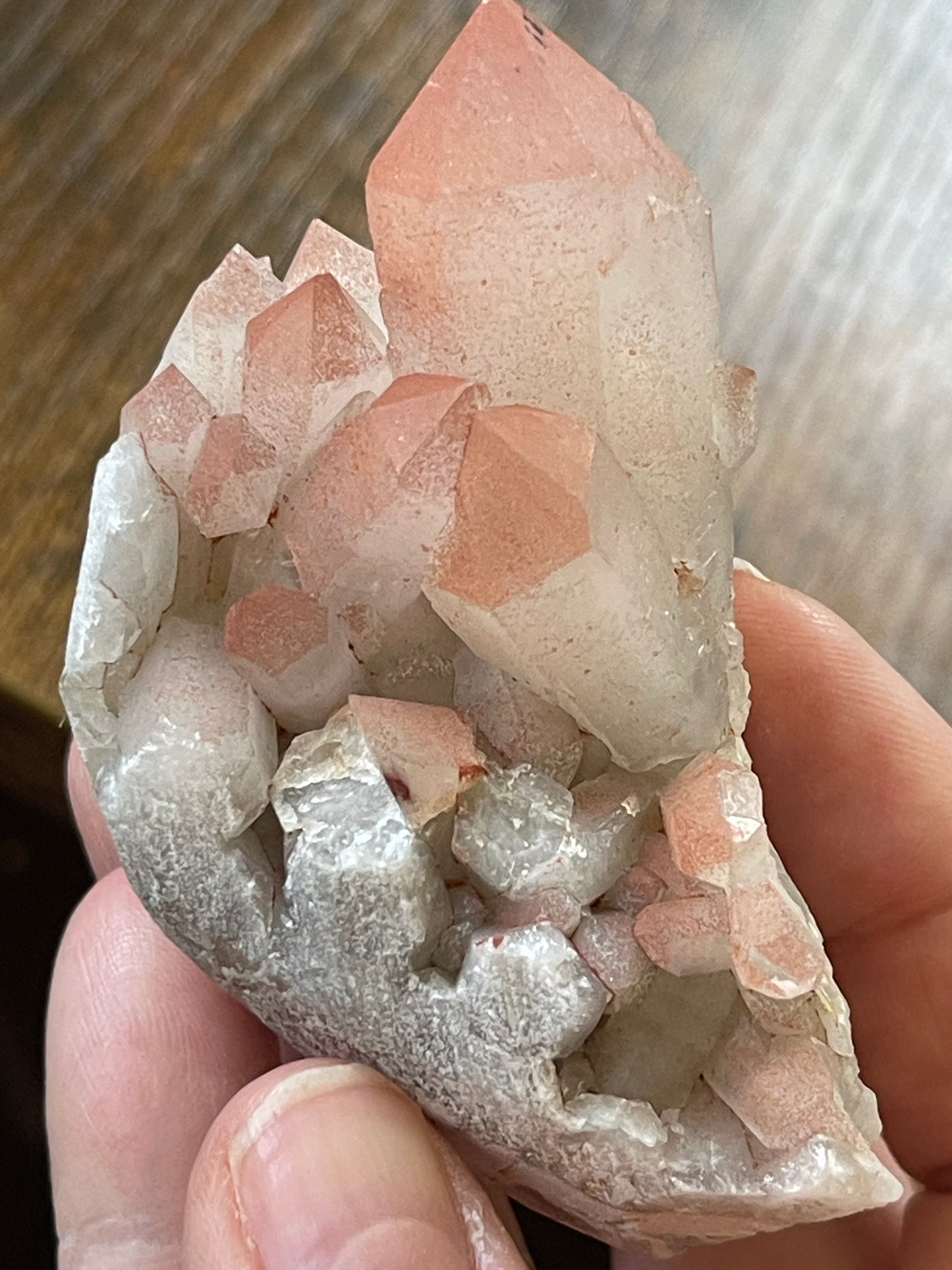 Pink Hematite Quartz Cluster Pink Quartz Elestial Quartz Hematoid Cluster Red Hematite Quartz specimen Quartz crystal