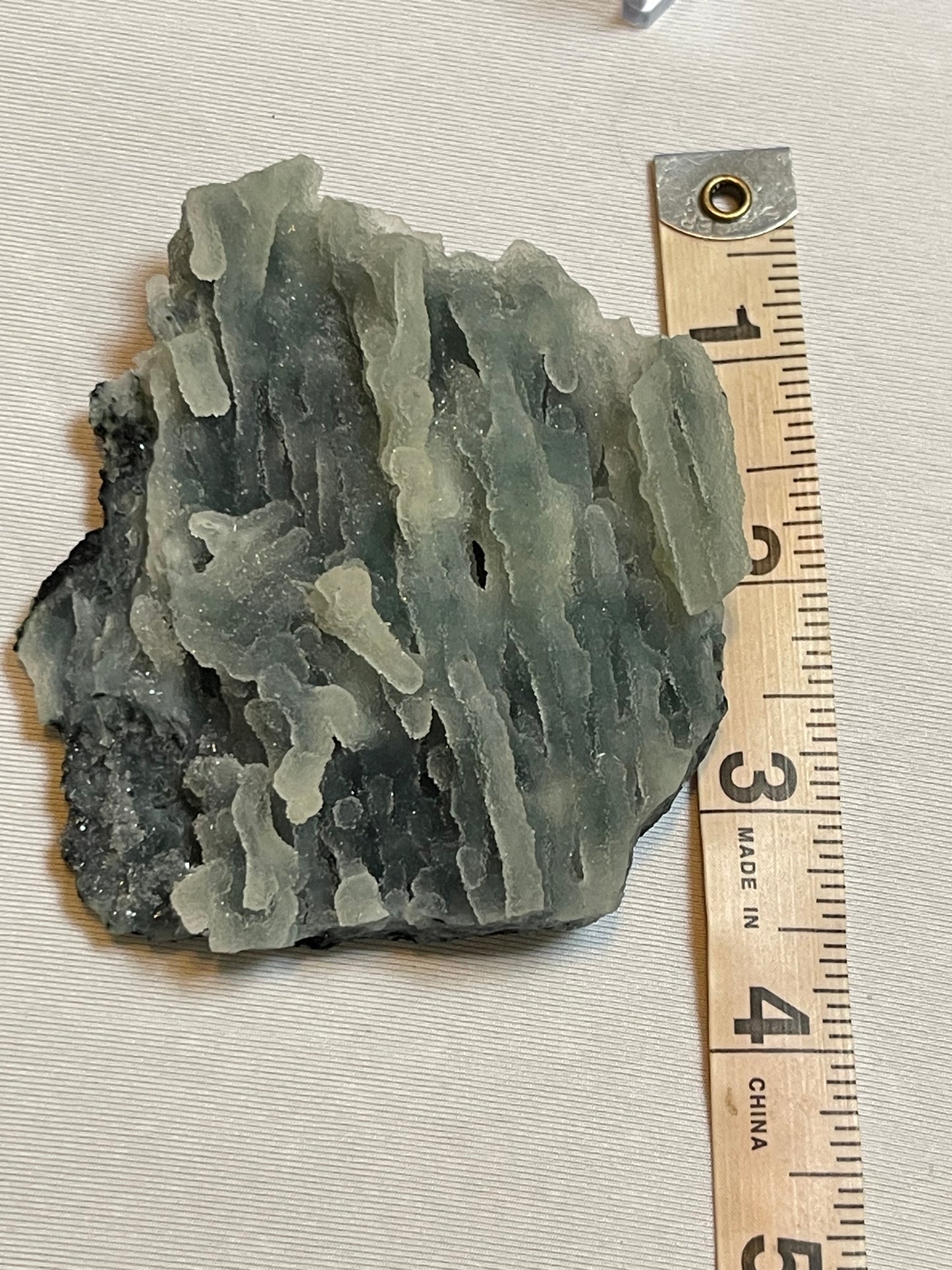 Specimen Raw Chalcedony Crystal with Green Chalcedony Stalactites Sugar Druzy Chalcedony Rare Crystal Specimen Sparkly Crystal