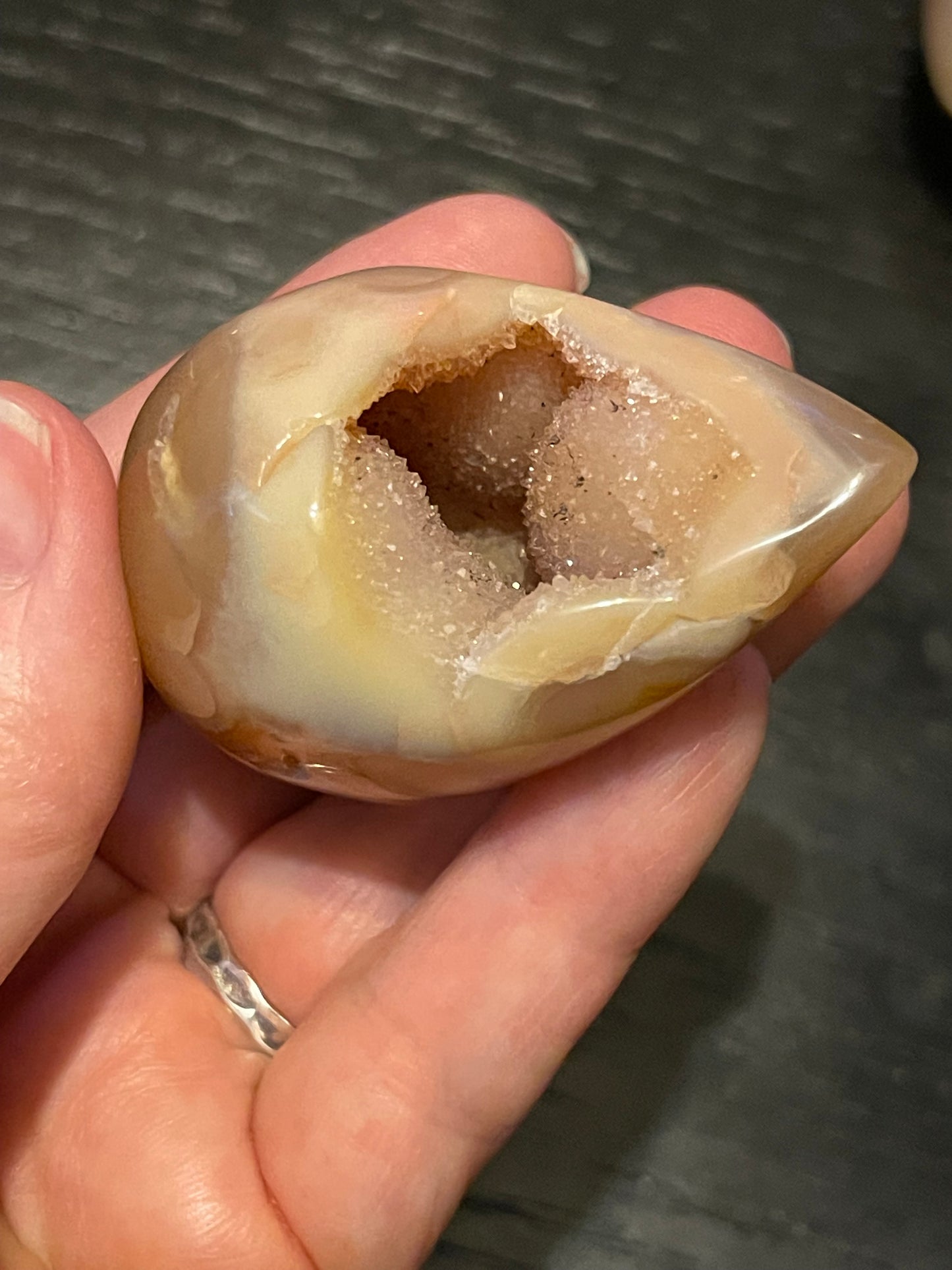 Druzy Agate Egg | Agate Egg | Natural Peach Agate | Agate Freeform