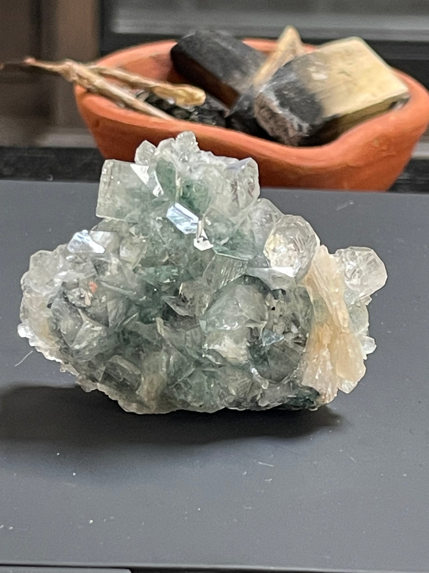 Stunning Apophyllite Specimen on Chalcedony with Stilbite | Grade A Apophyllite | Diamond Apophyllite