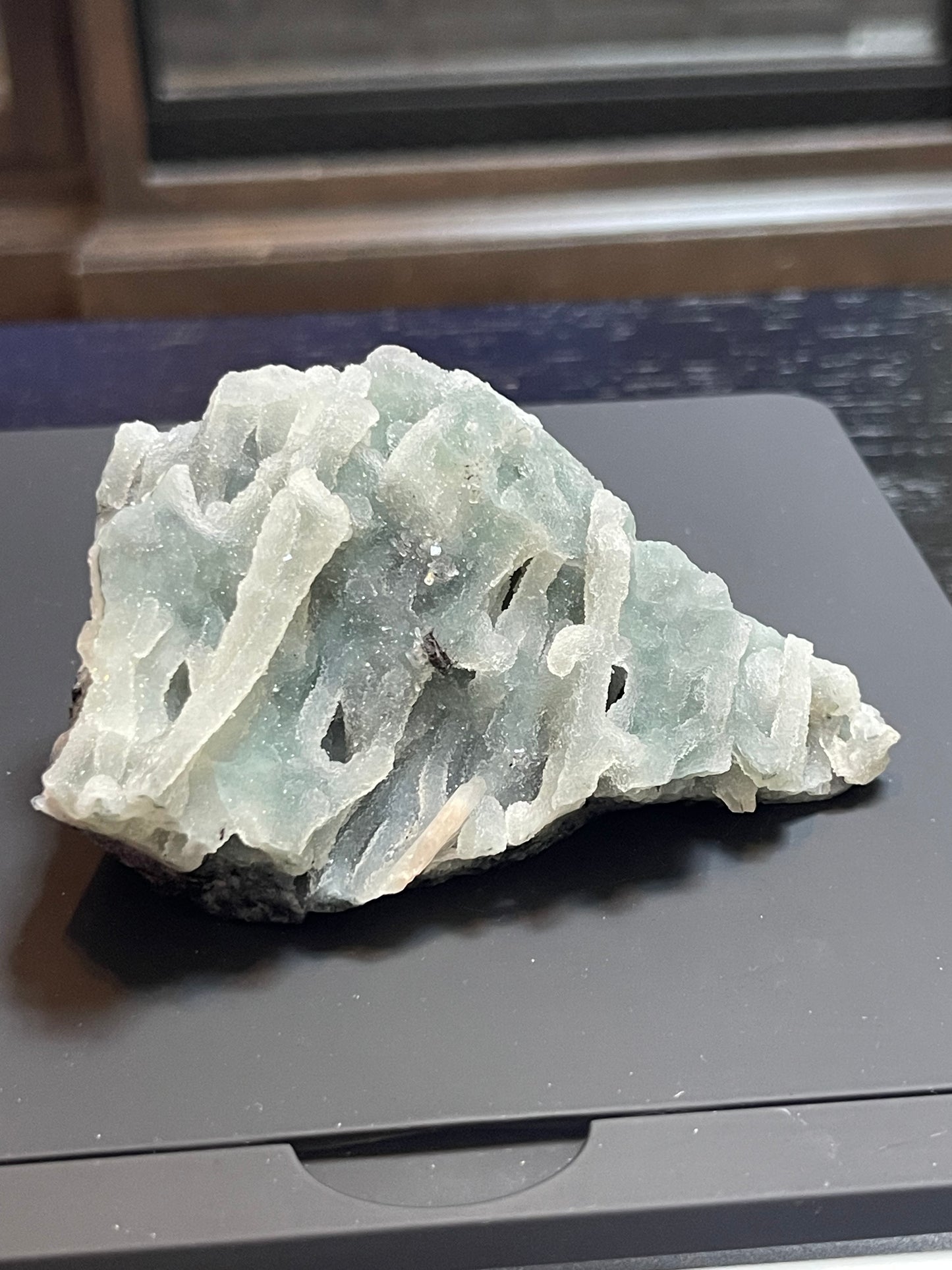 Rare Blue Green Sugar Druzy Chalcedony | Chalcedony With apophyllite | Green Chalcedony