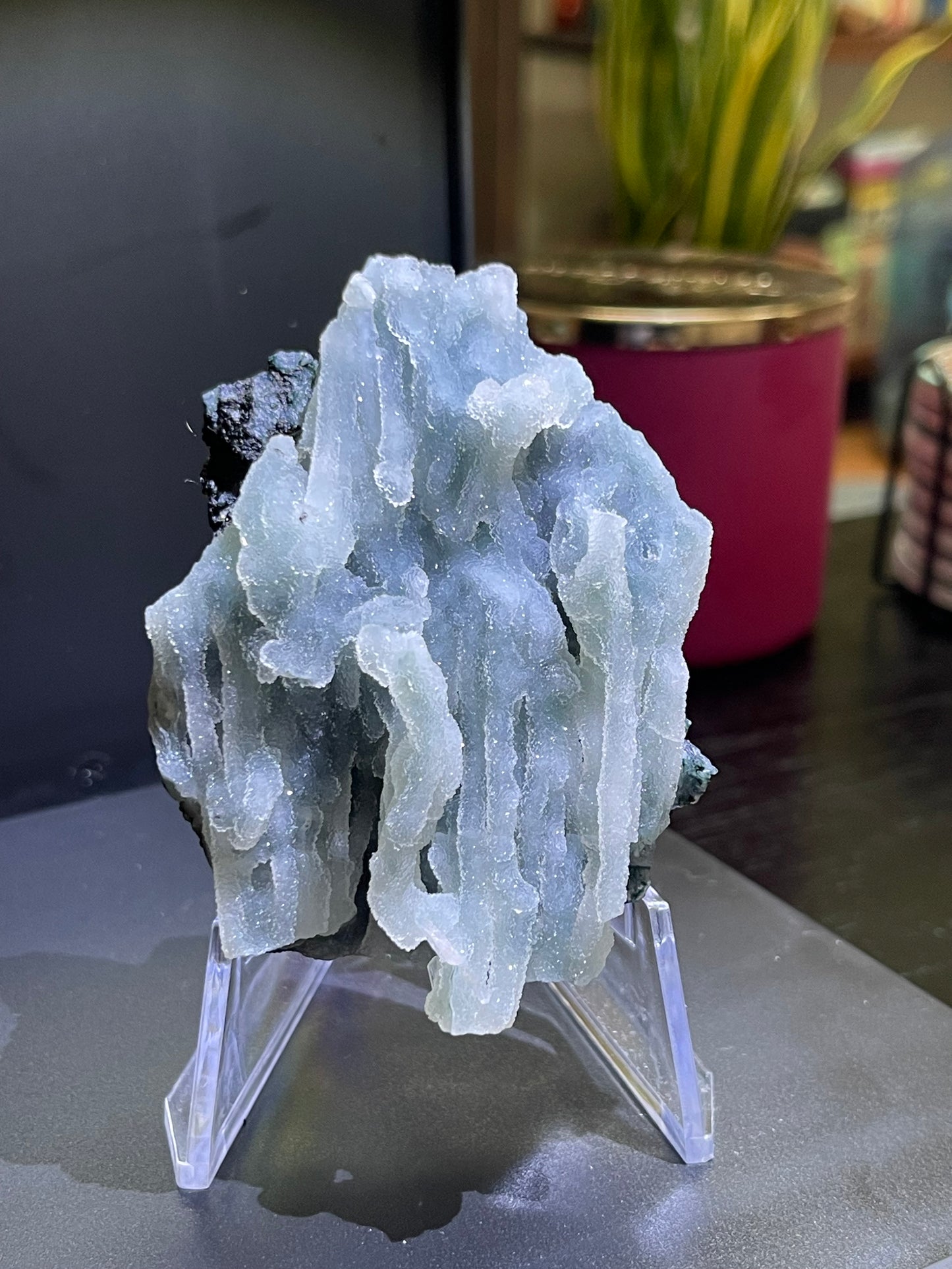 Rare Blue Green Sugar Druzy Chalcedony | Sea Green Chalcedony | Green Druzy Chalcedony Specimen | Chalcedony Stalactites