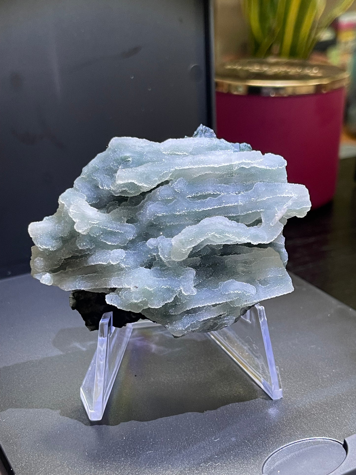 Rare Blue Green Sugar Druzy Chalcedony | Sea Green Chalcedony | Green Druzy Chalcedony Specimen | Chalcedony Stalactites