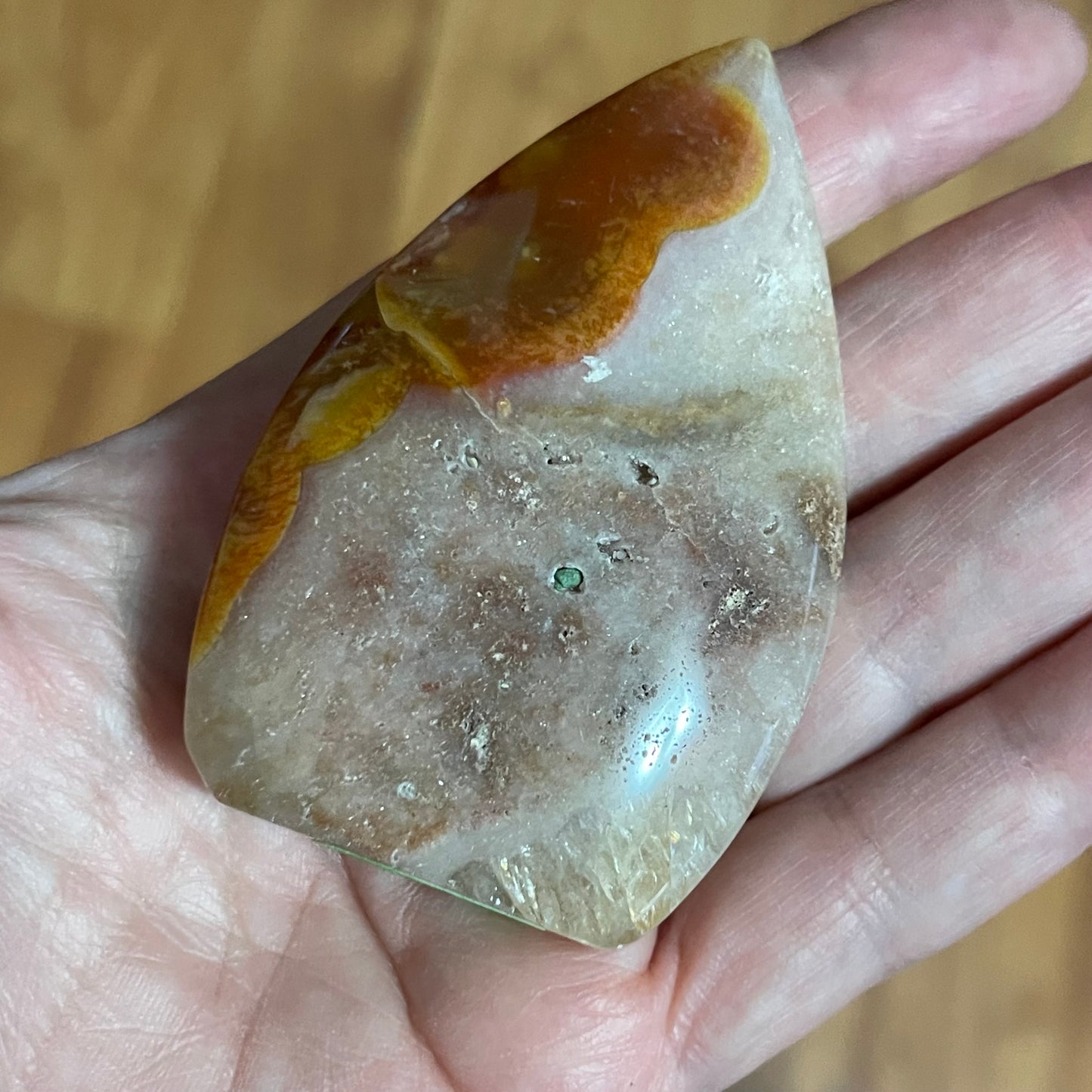 Pink Amethyst Flower Agate and carnelian Freeform flame teardrop