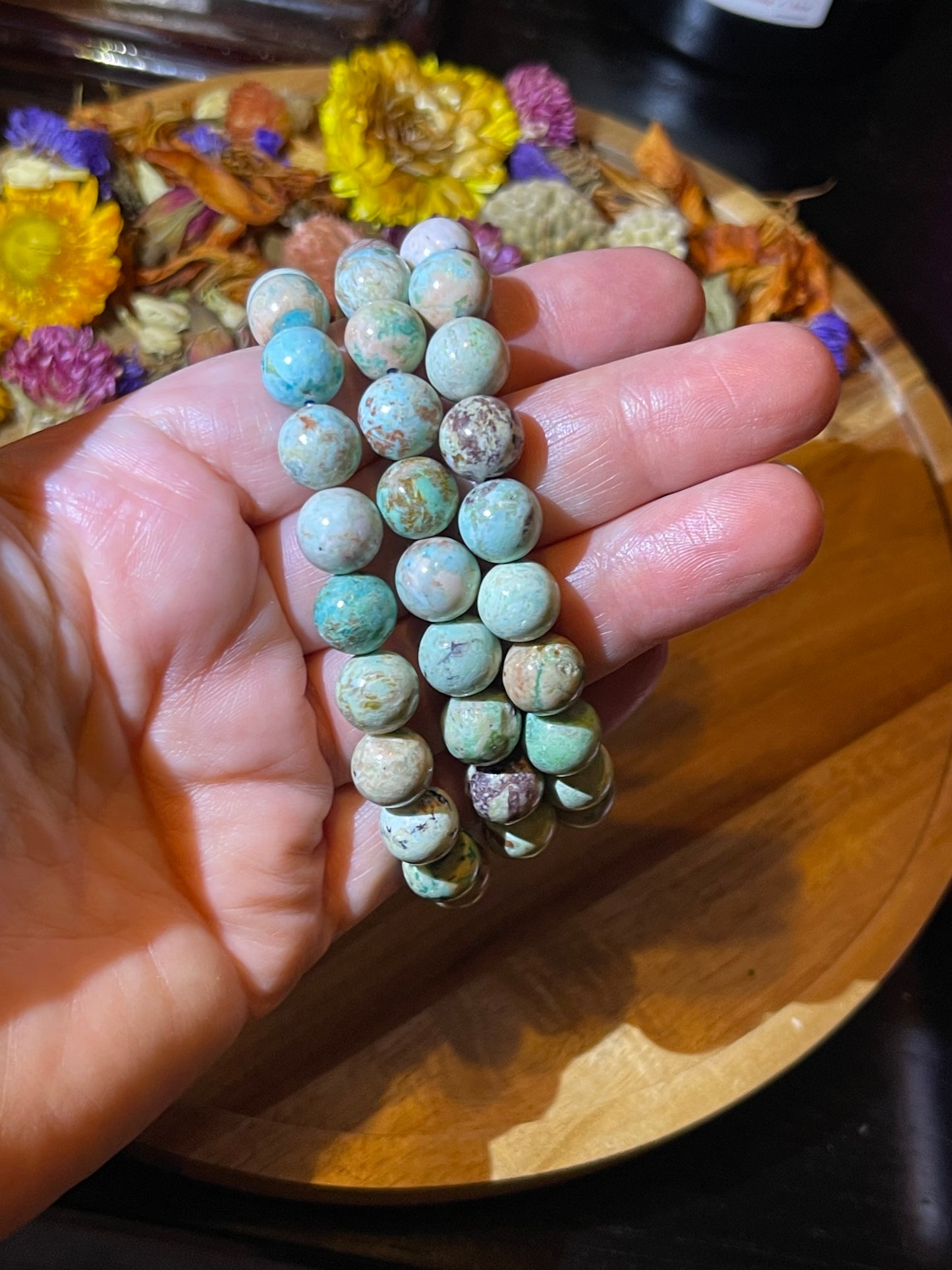 Genuine Turquoise 10mm Bracelets | Peruvian Turquoise | Turquoise Bracelets