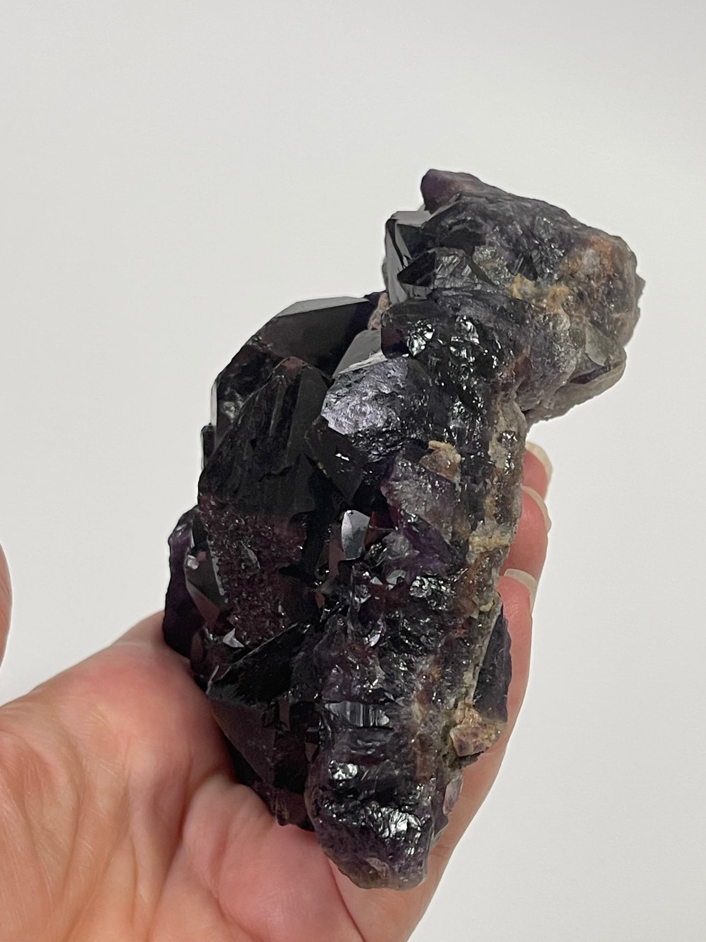 Red Amethyst Cluster Alien Amethyst Red Capped Amethyst with Record Keepers and Elestials Hematite Amethyst Crystal Home Decor Gift