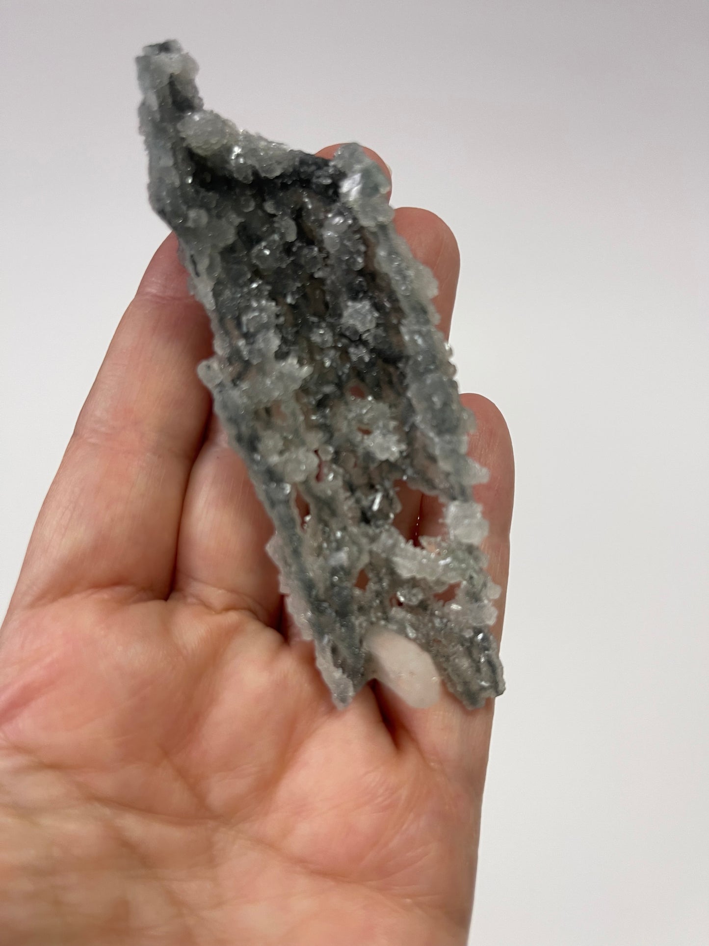 Black Chalcedony with Apophyllite Druzy Chalcedony Apophyllite Specimen Zeolite Sugar Druzy Chalcedony Crystal Home Decor Gift