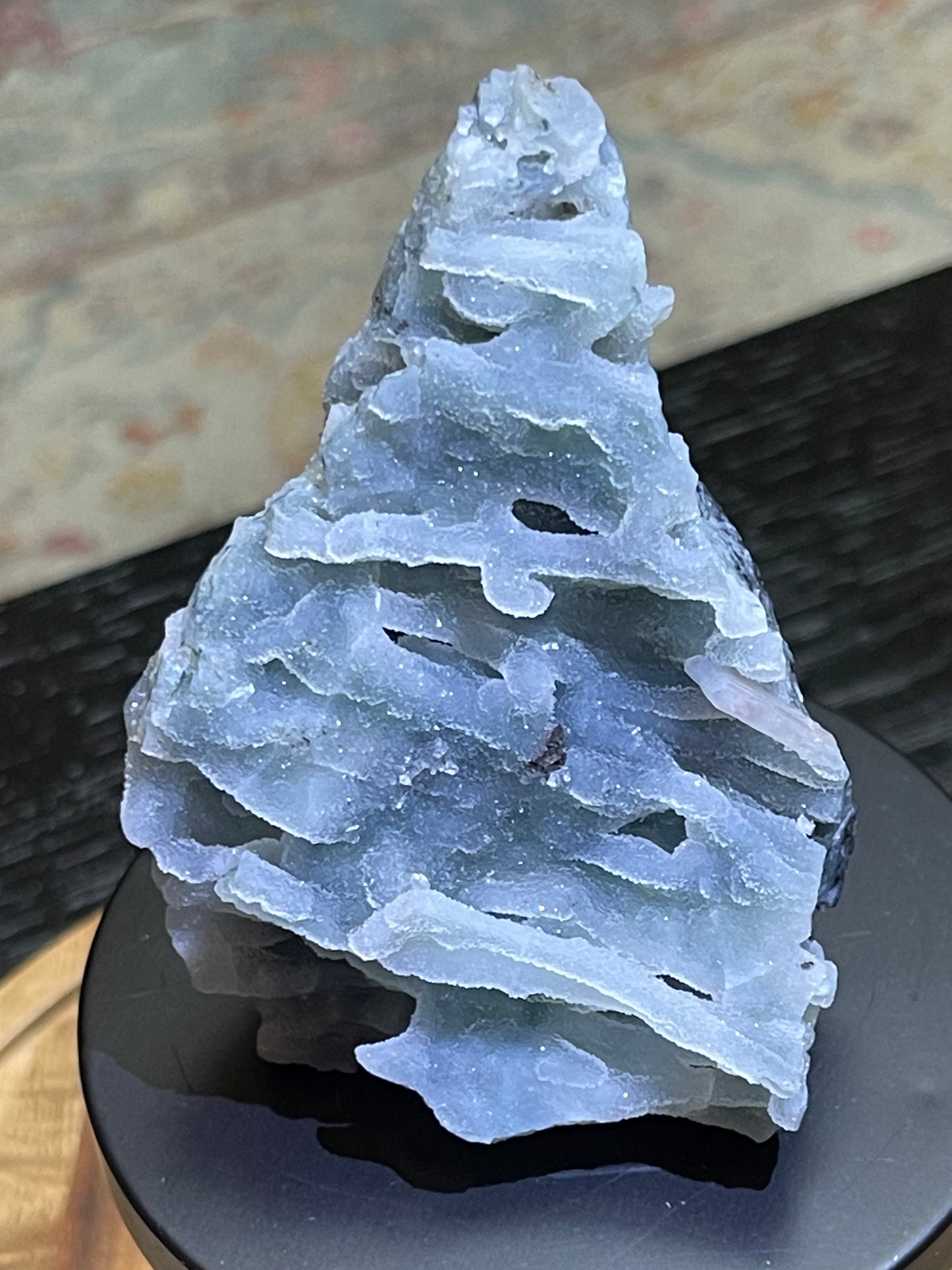 Rare Blue Green Sugar Druzy Chalcedony | Chalcedony With apophyllite | Green Chalcedony