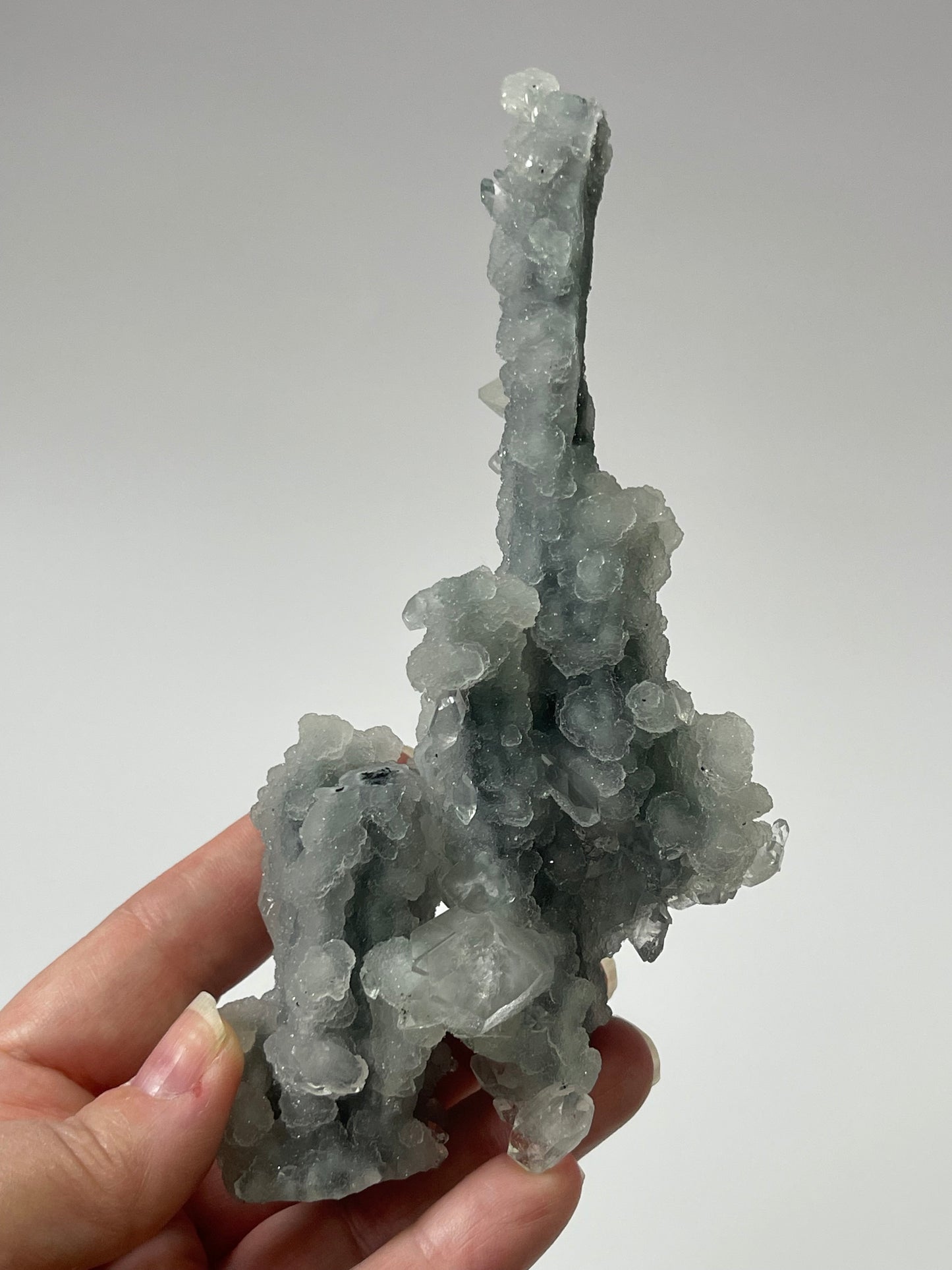 Chalcedony Stalactite Crystal with Diamond Apophyllite Druzy Crystal Cluster Raw Crystal Specimen Healing Crystal Home Decor Gift