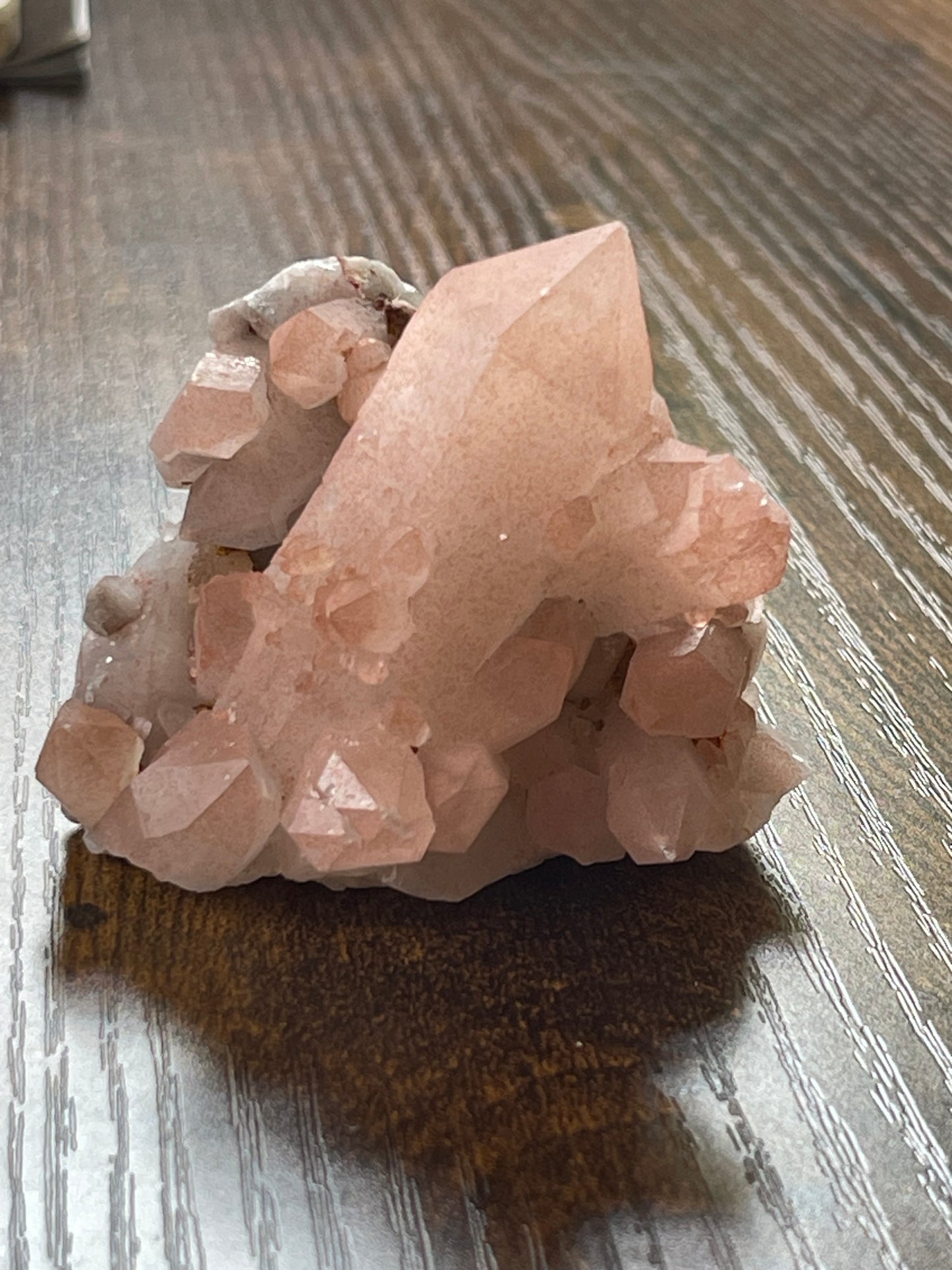 Crystal Cluster Pink Hematite Quartz Cluster Crystal Natural Elestial Quartz Hematoid Cluster Red Hematite Quartz