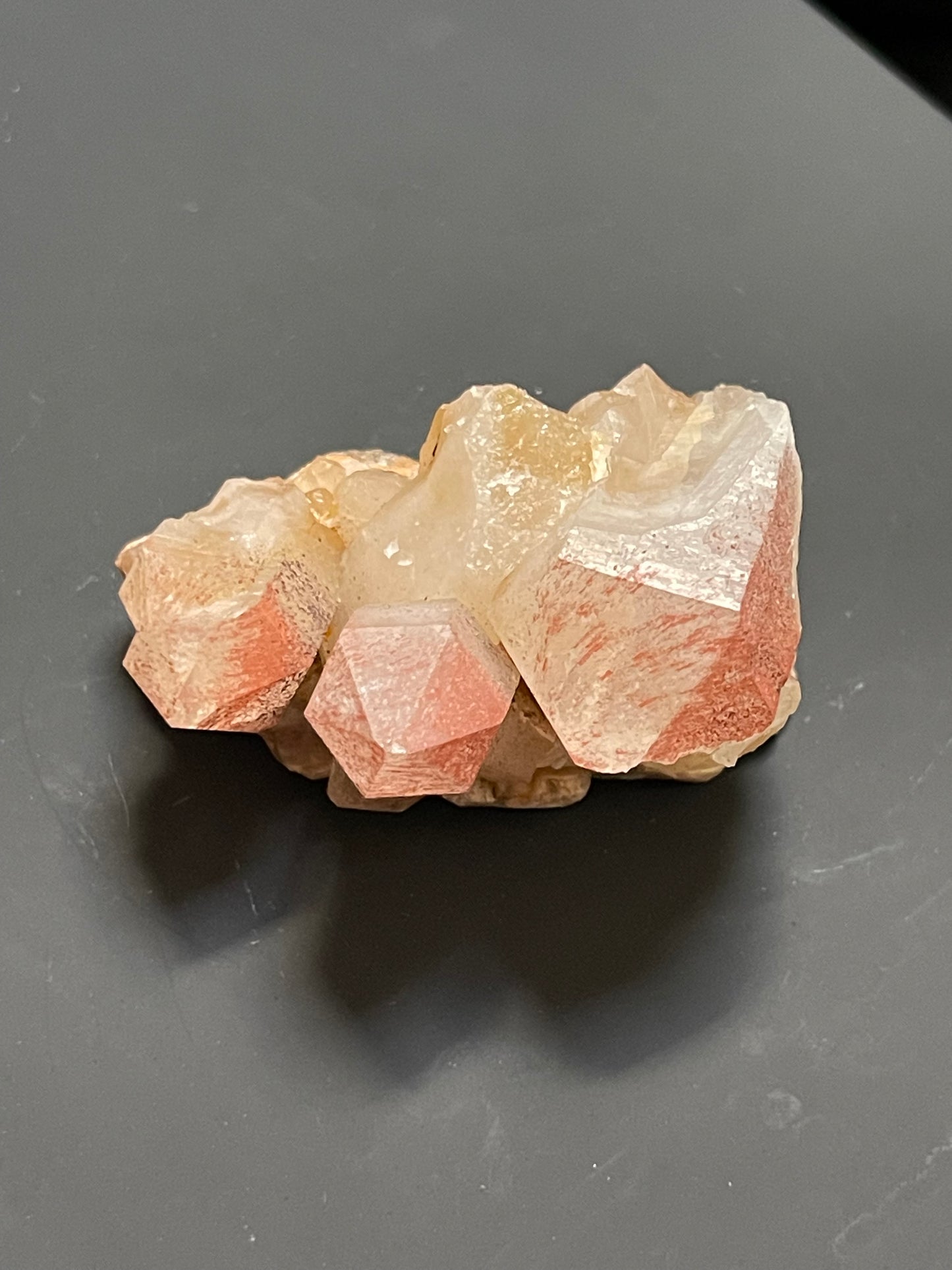 Pink Hematite Quartz Cluster | Pink Quartz | Elestial Quartz | Natural Hematoid Cluster | Red Hematite Quartz