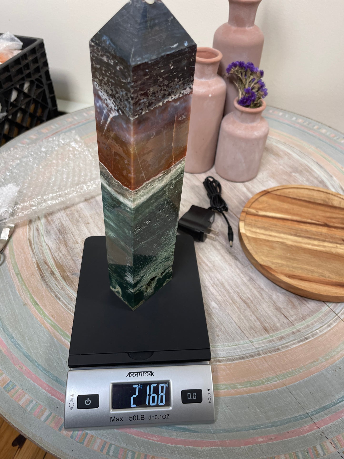 Ocean Jasper Tower extra large 4lb 12oz Haling Energy crystal tower statement piece