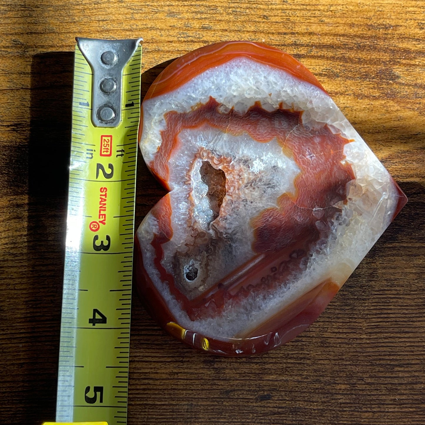 Gorgeous Carnelian Heart with Druzy Healing Energy Reiki Crystal