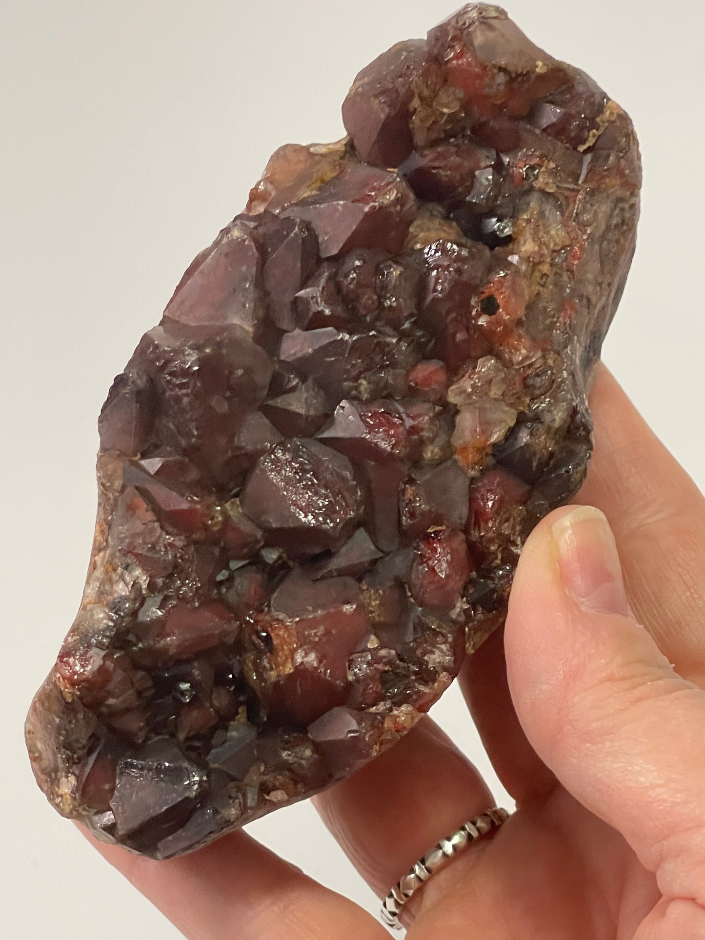 Red Amethyst Red Capped Amethyst with Hematite Alien Amethyst Cluster Amthyst Crystal Cluster Rare Amethyst Crystal Home Decor Gift for her