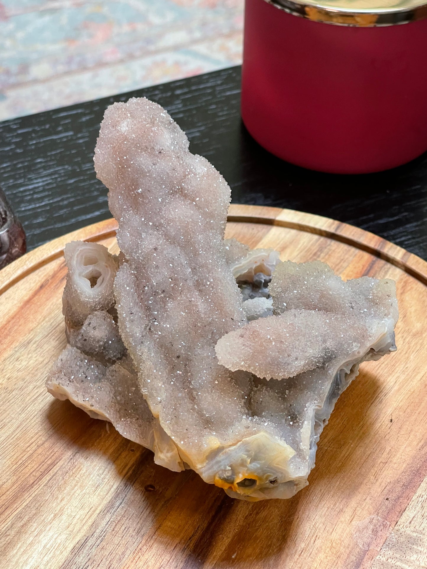 Rare Sugar Druzy Chalcedony Stalactite Specimen | Druzy Chalcedony | Natural Rainbow Chalcedony Specimen